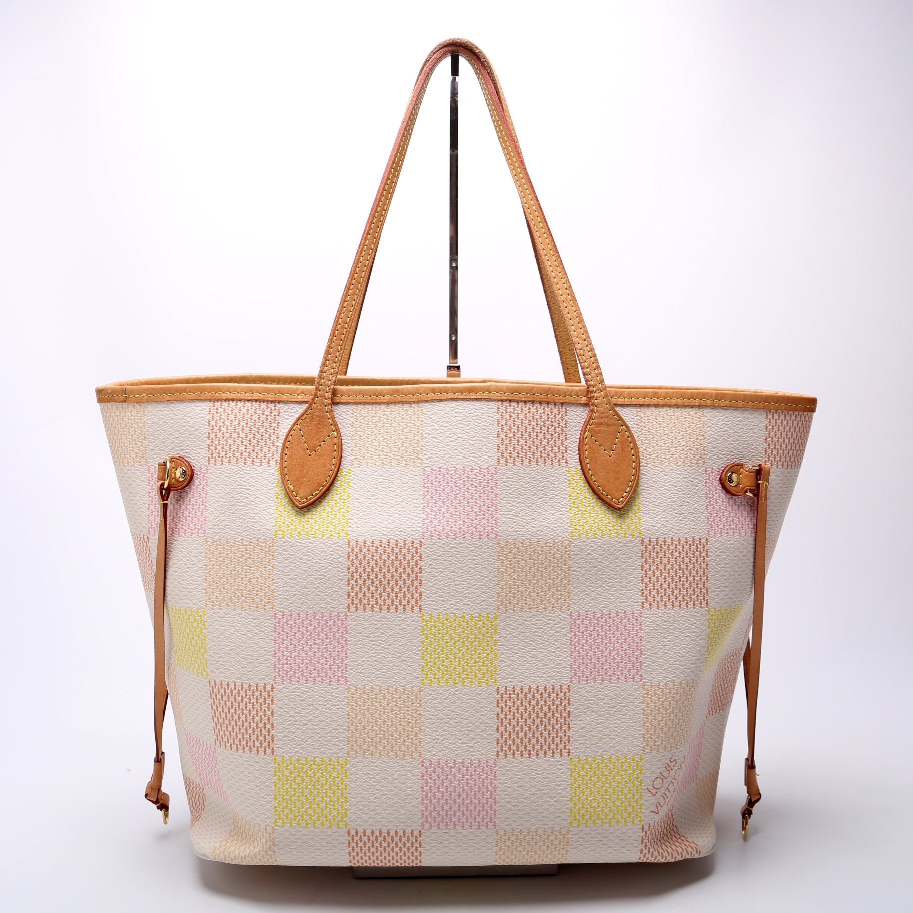 Louis Vuitton Neverfull W/Wallet MM Giant Damier Peach