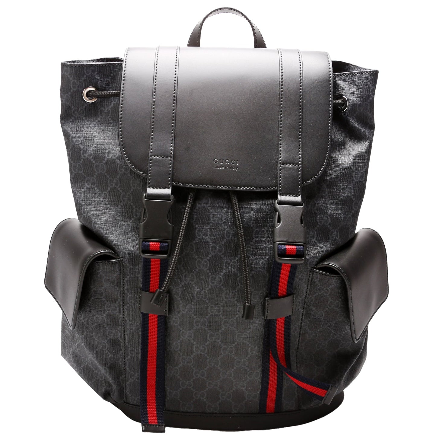 Gucci 495563 GG Supreme Backpack Black Bag