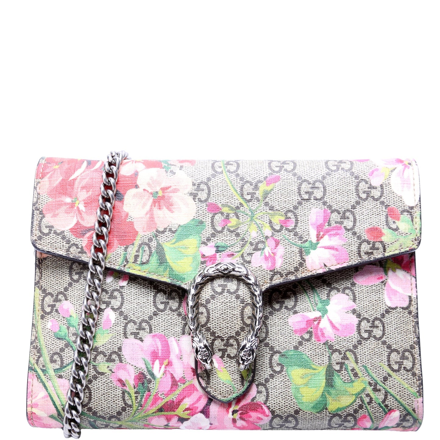 Gucci 401231 Dionysus GG Blooms Mini Wallet Beige/Pink Bag