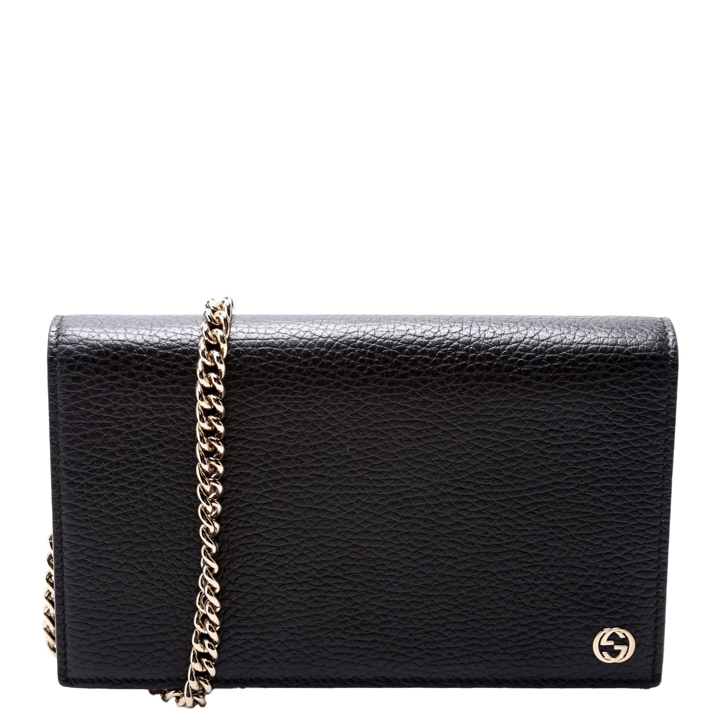 Gucci 466506 Interlocking GG Chain Wallet Black Bag