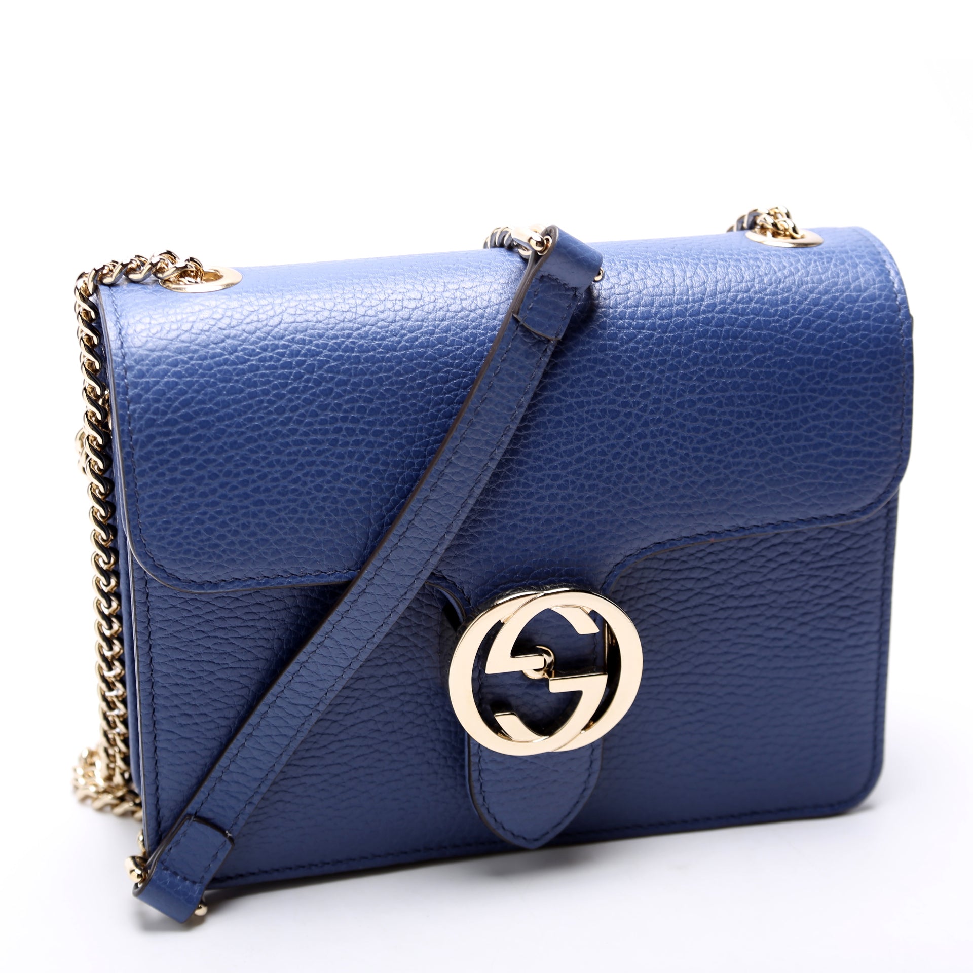 Gucci 510304 Interlocking Small Crossbody Blue Bag