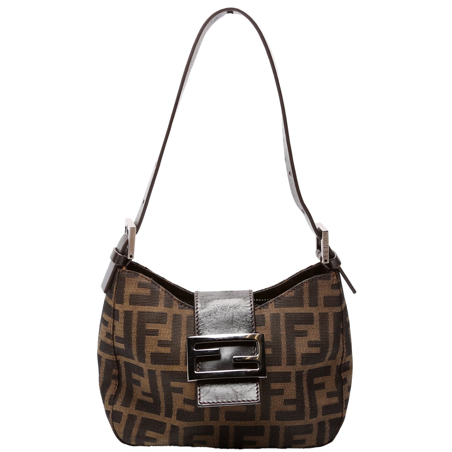 Fendi FF Zucca Mini Shoulder Brown Bag