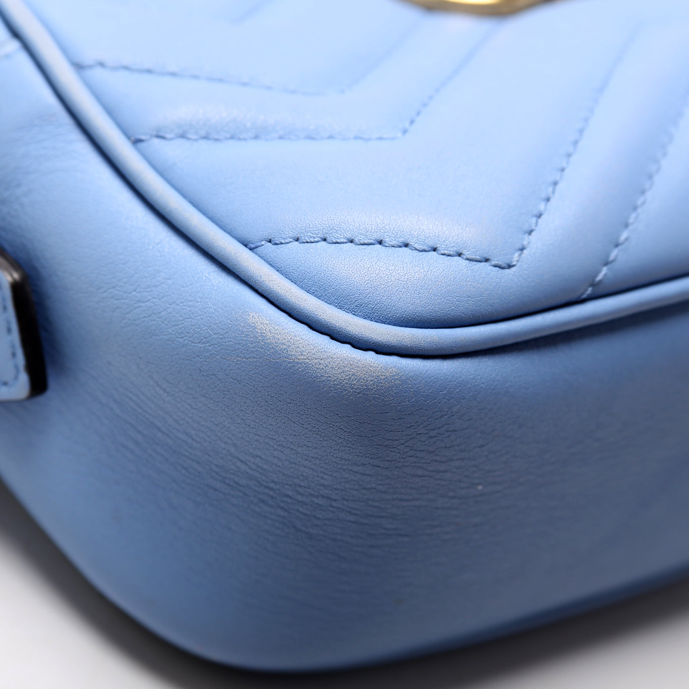 Gucci 448065 Marmont Mini Camera Blue Bag