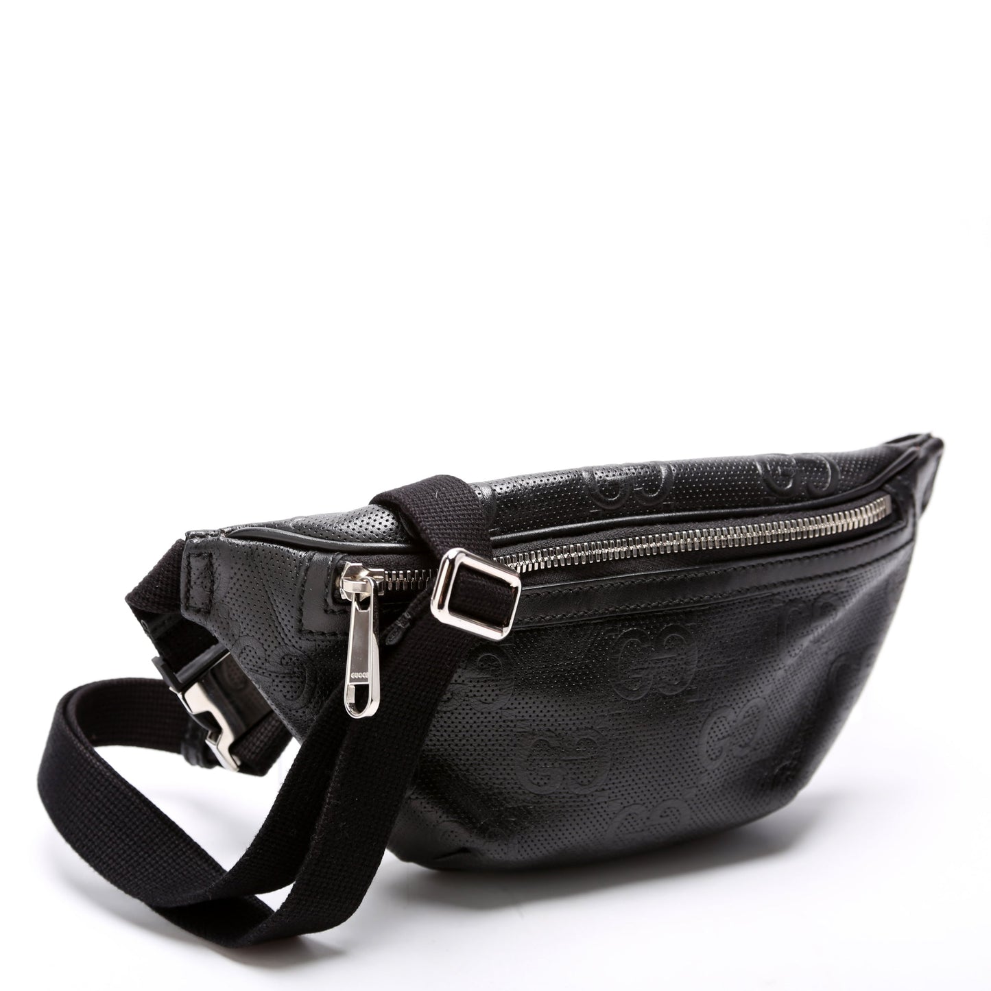 Gucci 658582 GG Embossed Belt Black Bag