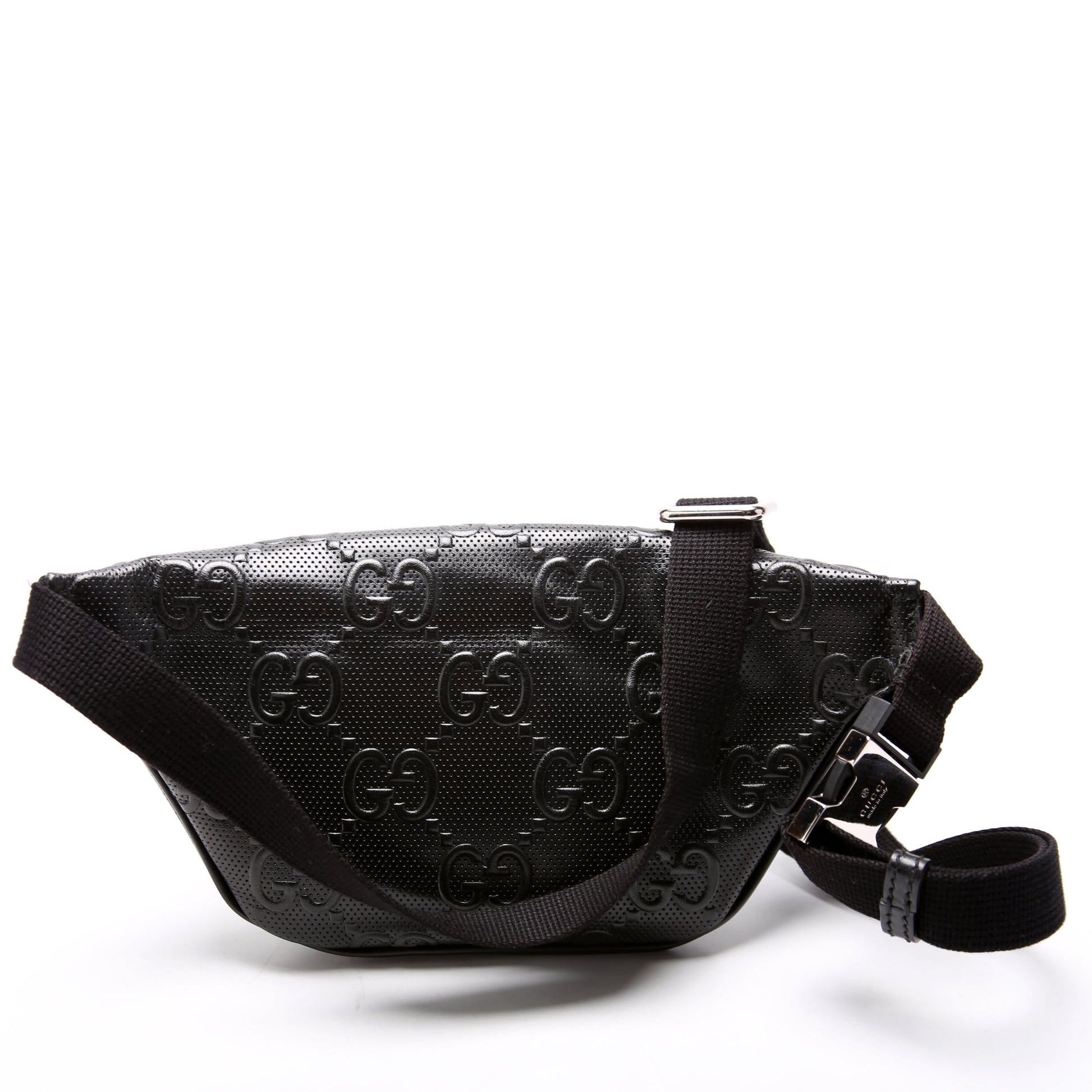 Gucci 658582 GG Embossed Belt Black Bag