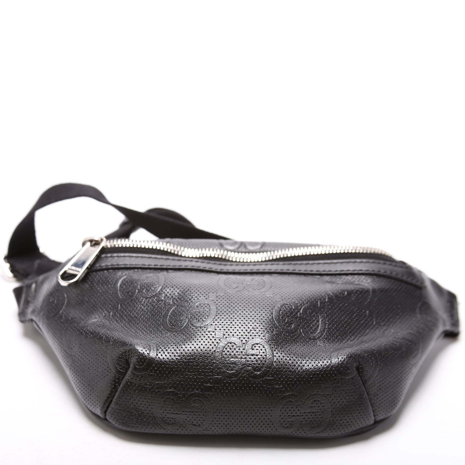Gucci 658582 GG Embossed Belt Black Bag