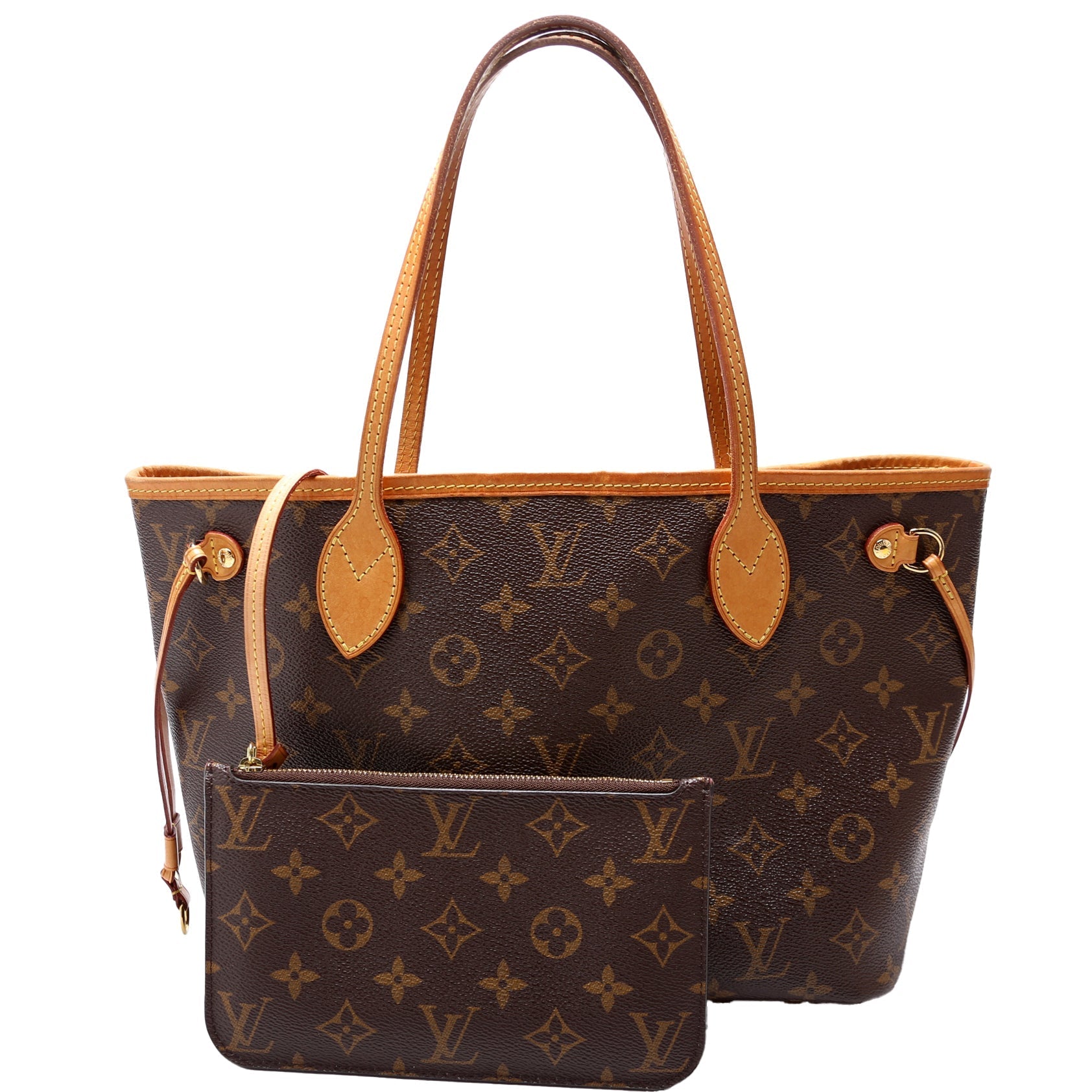Louis Vuitton Neverfull W/Wallet PM Monogram Beige