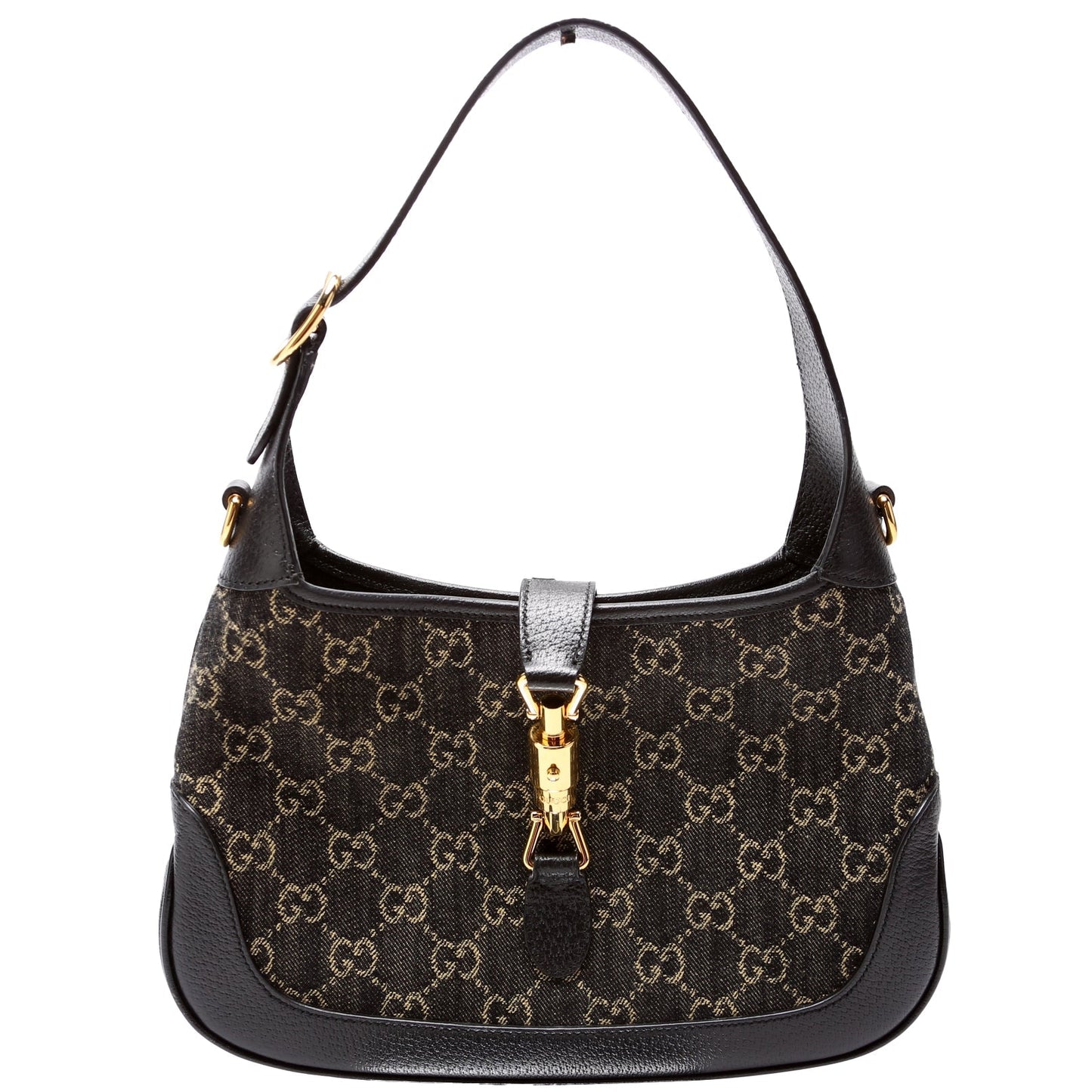 Gucci 678843 GG Canvas 1961 Jackie Hobo Small Black Bag