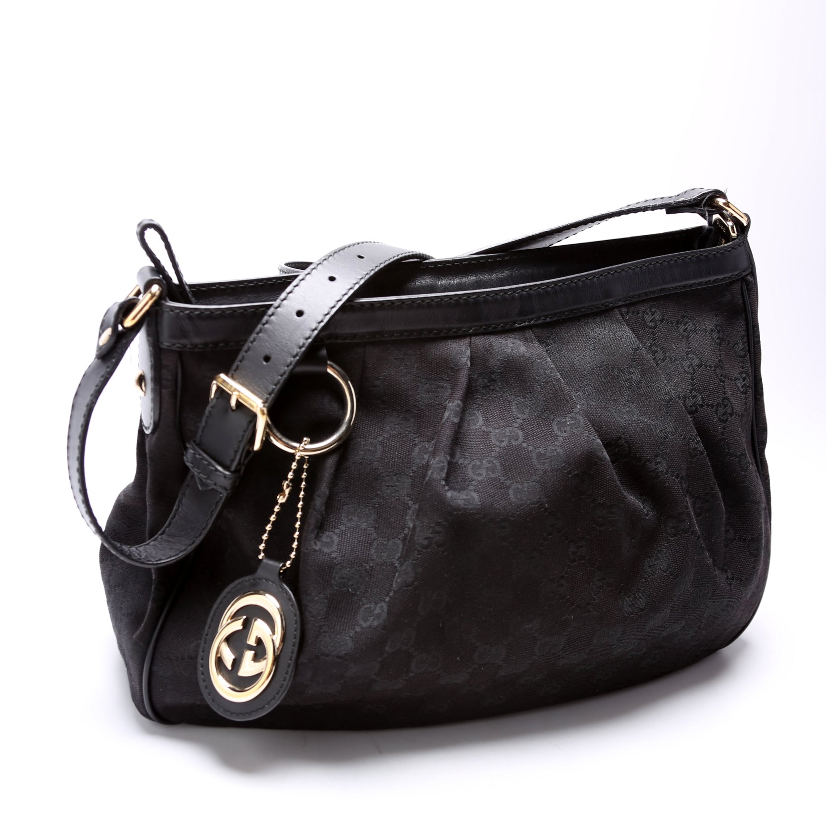 Gucci 296834 GG Canvas Sukey Messenger Black Bag