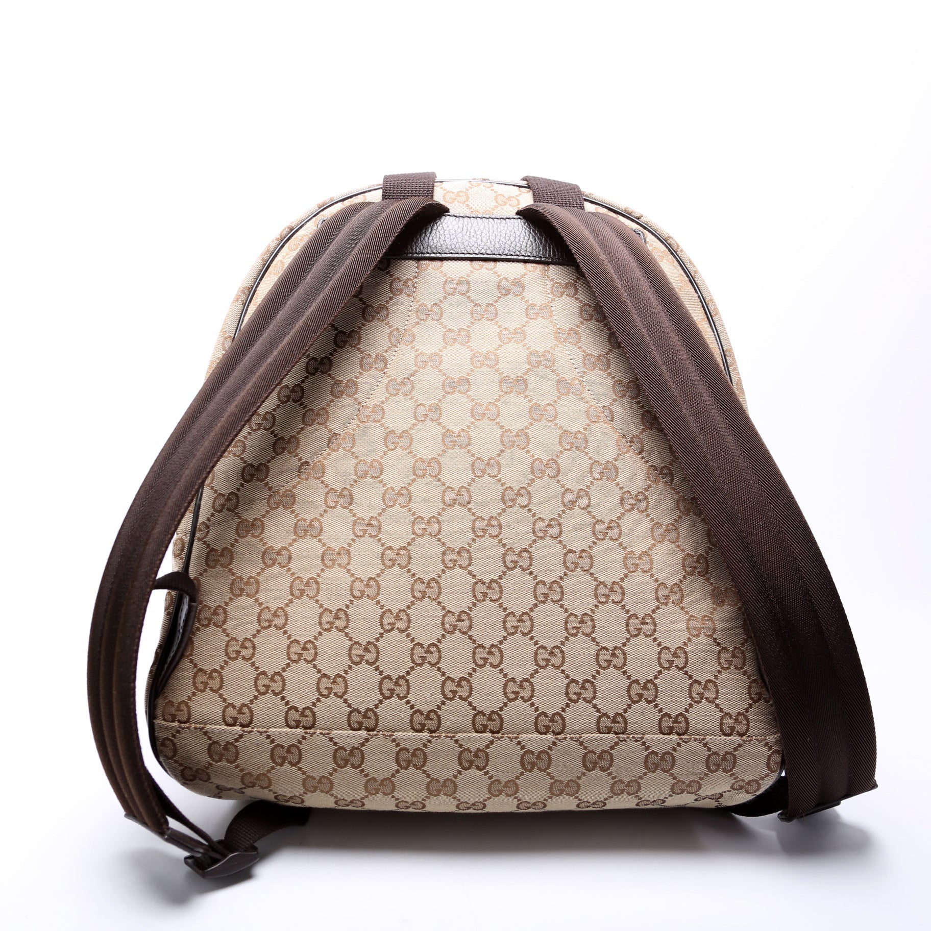 Gucci 449906 GG Canvas Travel Backpack Brown Bag