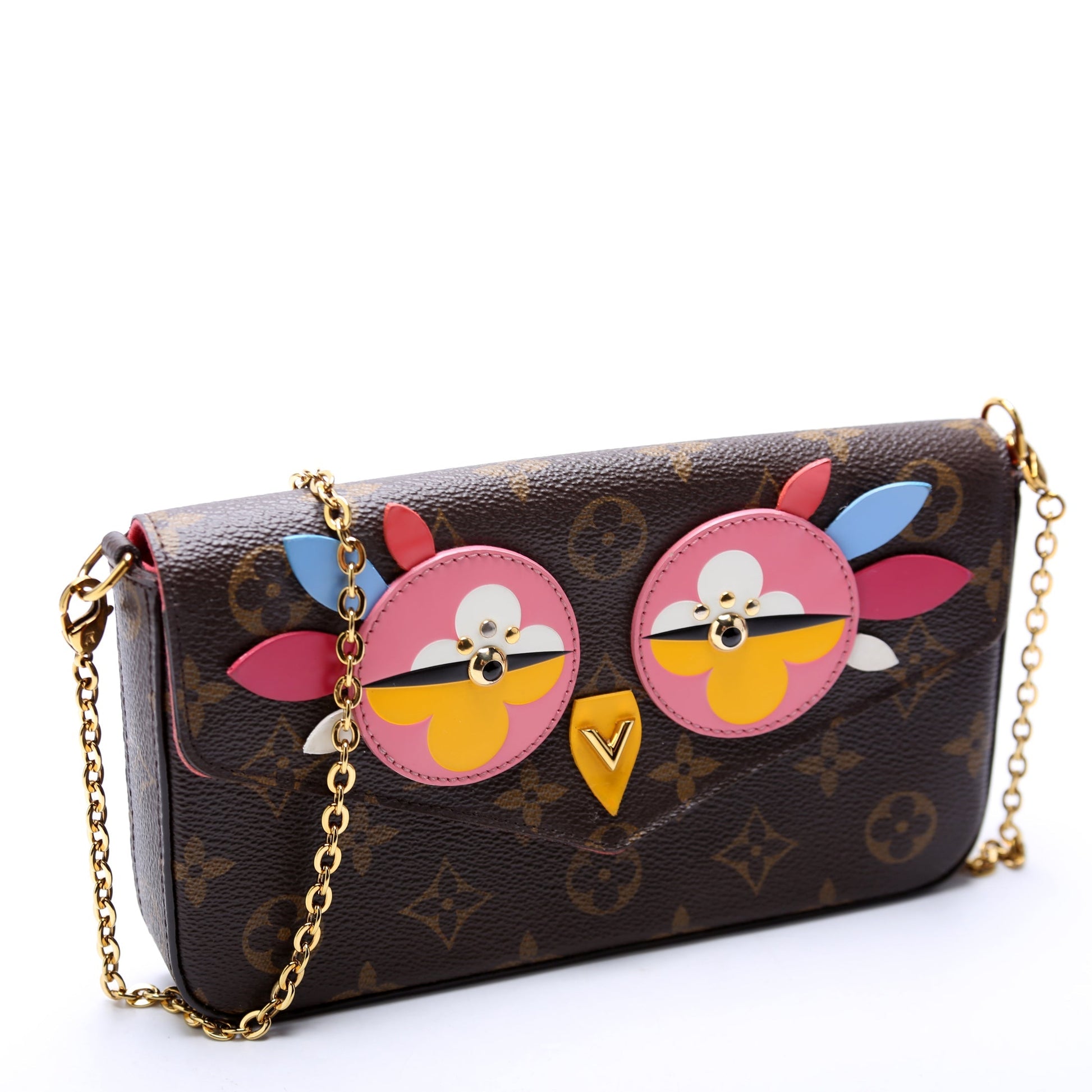 Louis Vuitton Pochette Felicie Lovely Bird Monogram Pink