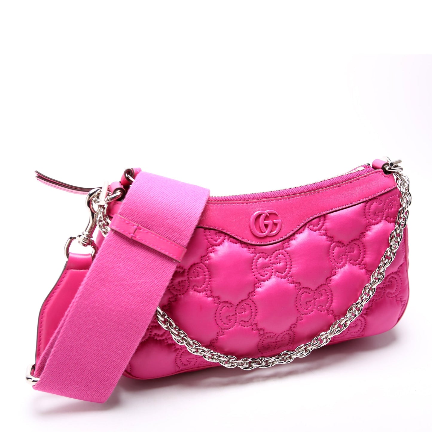 Gucci 735049 GG Nylon Shoulder Pink Bag
