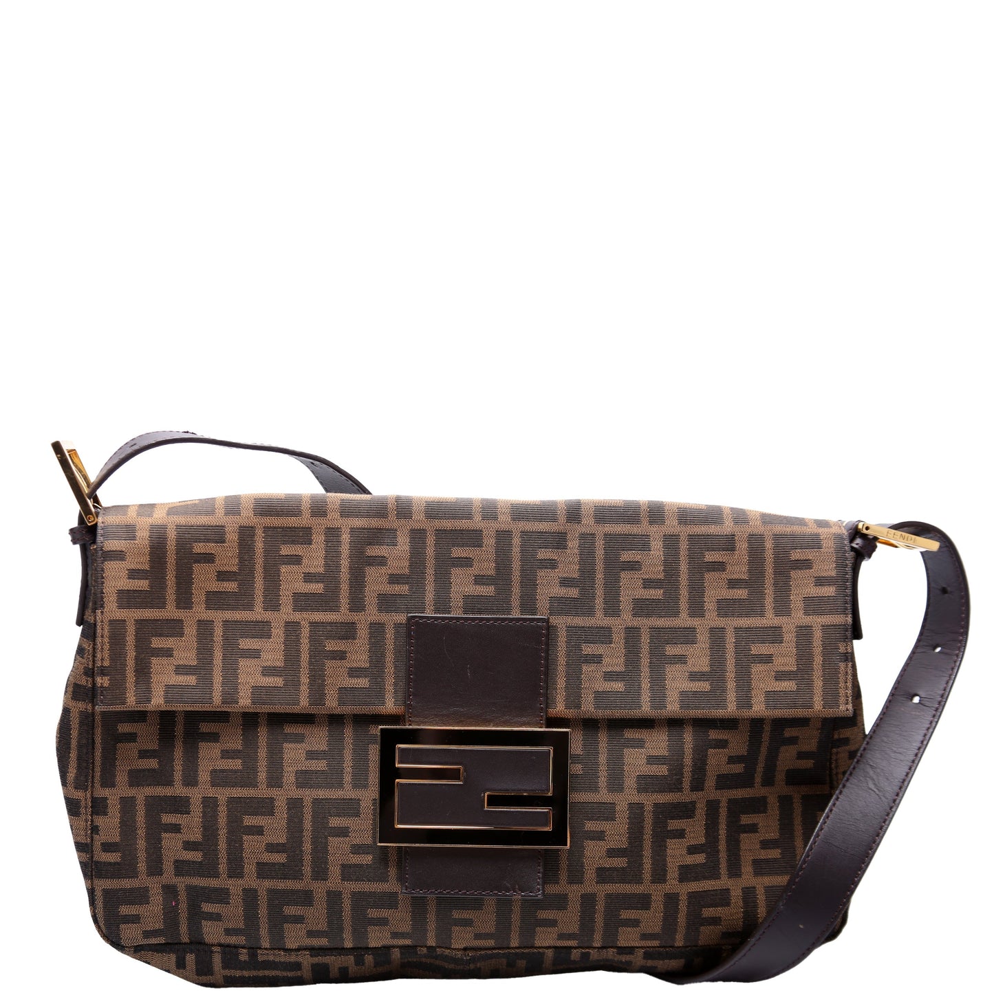 Fendi Zucca Vitelo Messengeruette Brown Bag