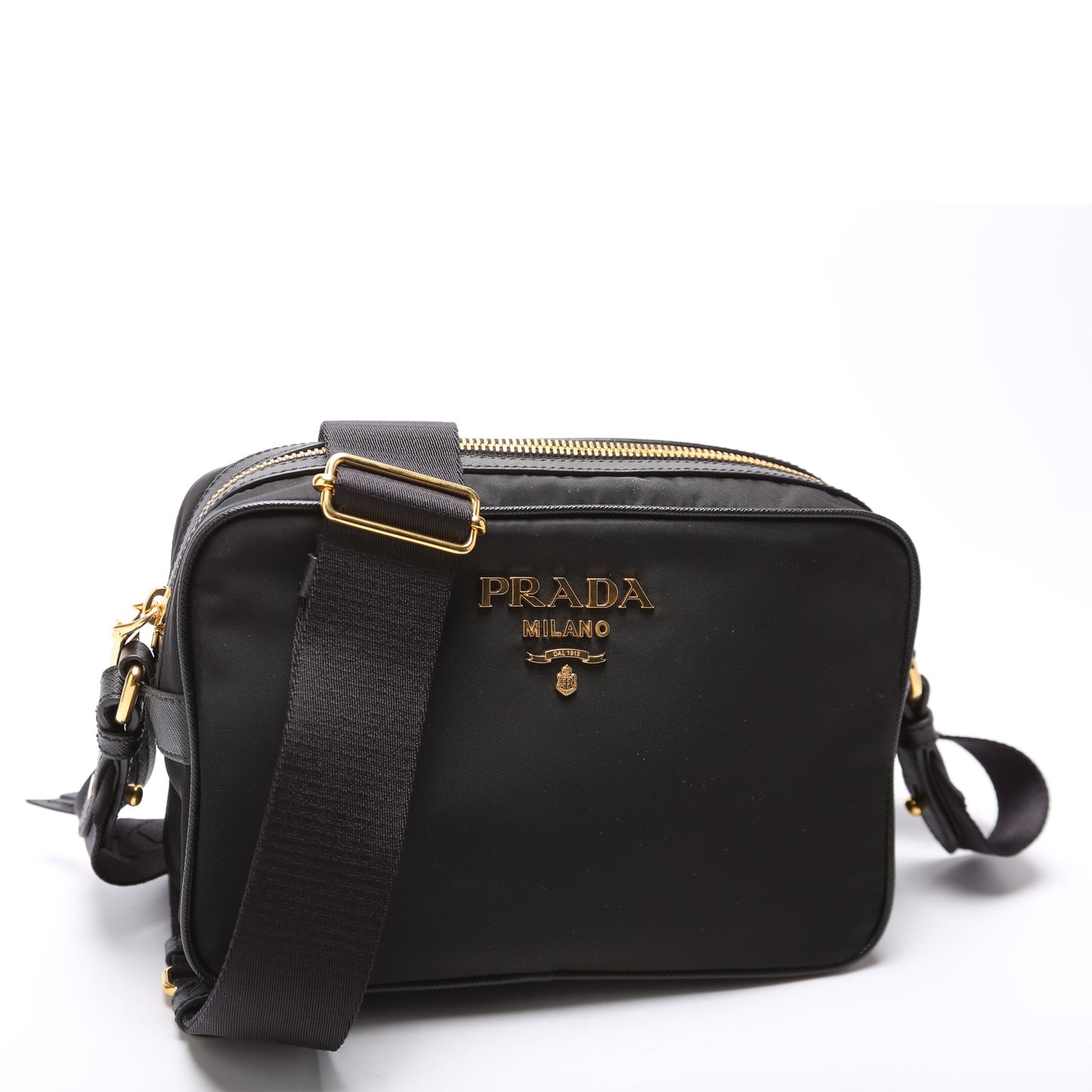 Prada Nylon/Saffiano Camera Black Bag