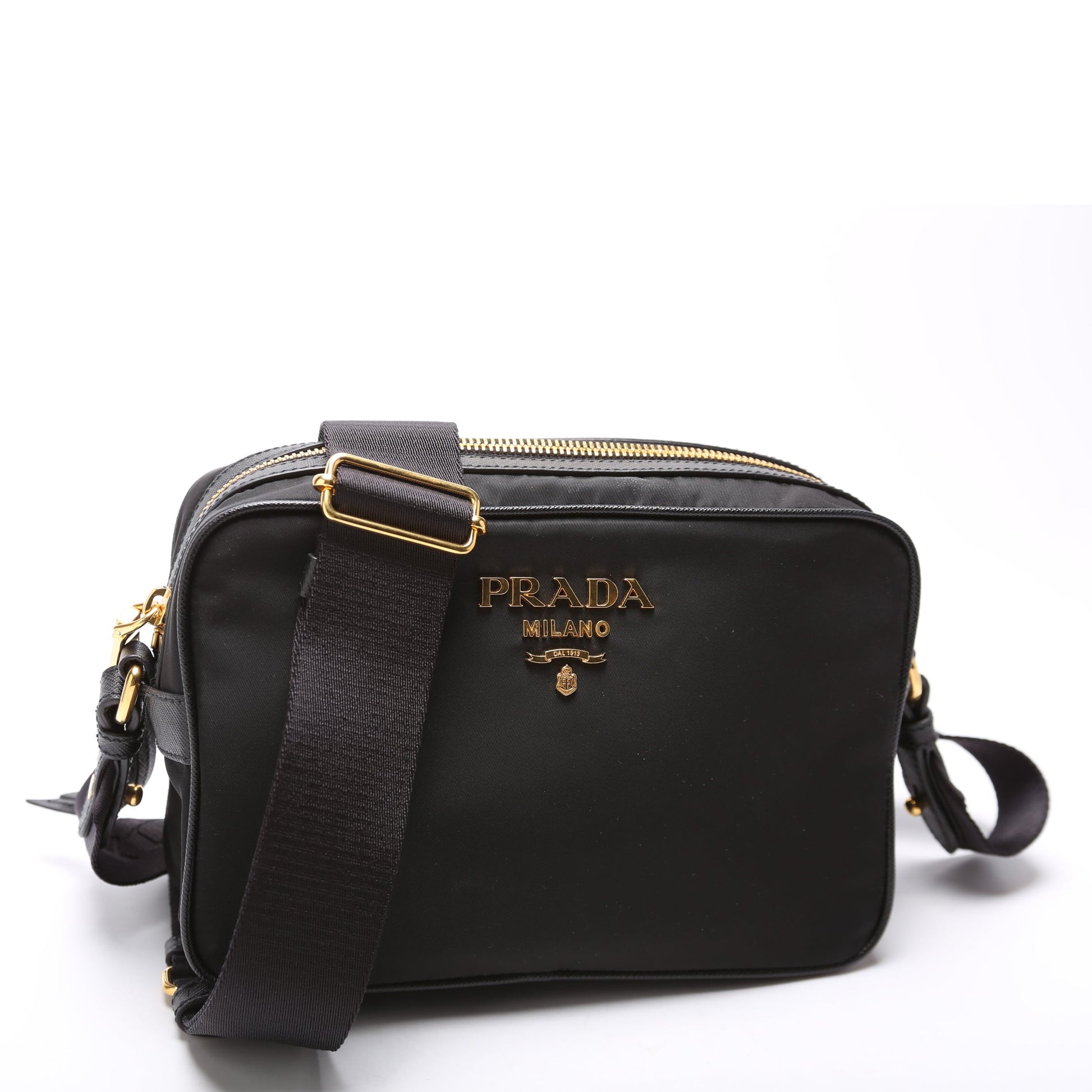 Prada Nylon/Saffiano Camera Black Bag