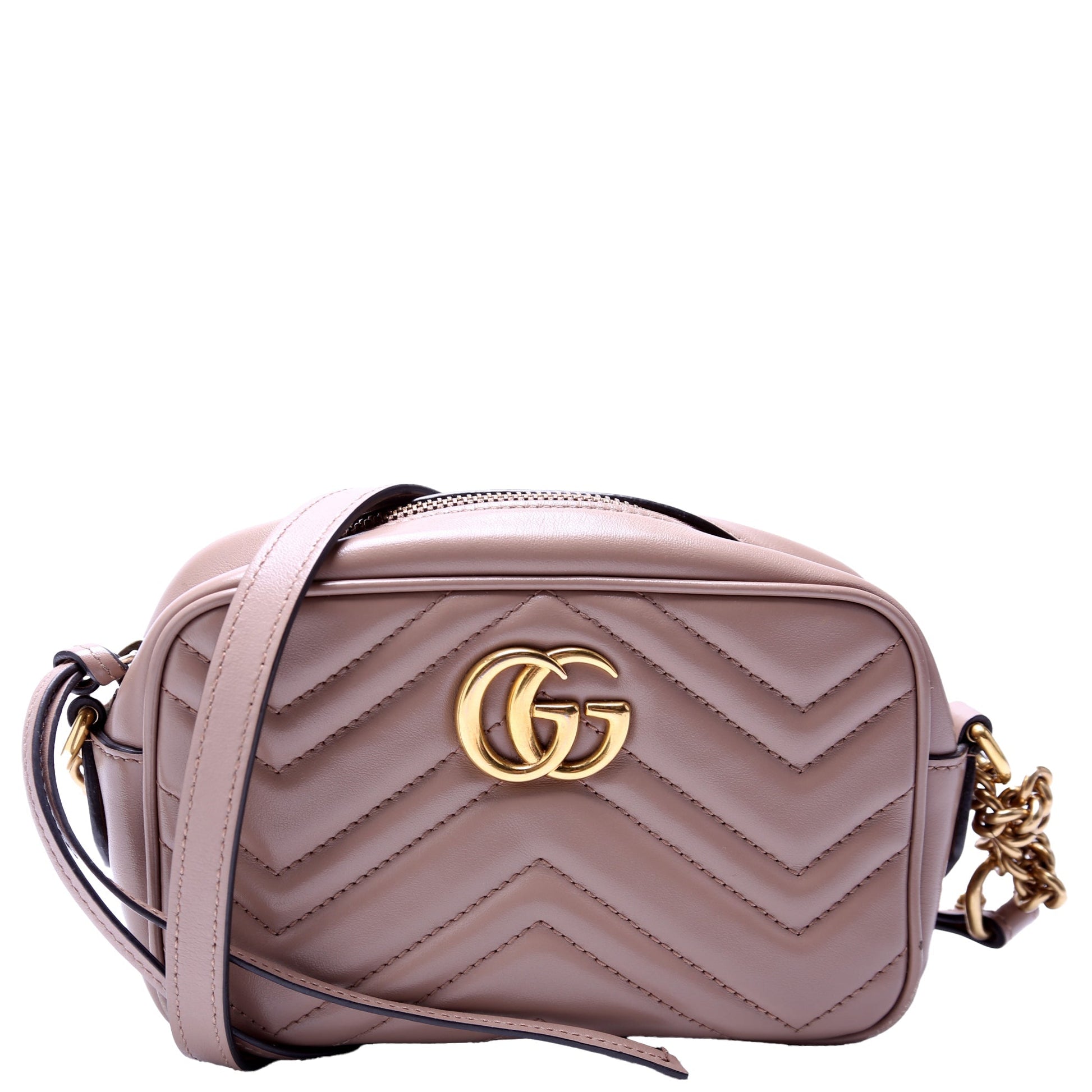 Gucci 448065 Marmont Mini Camera Tan Bag