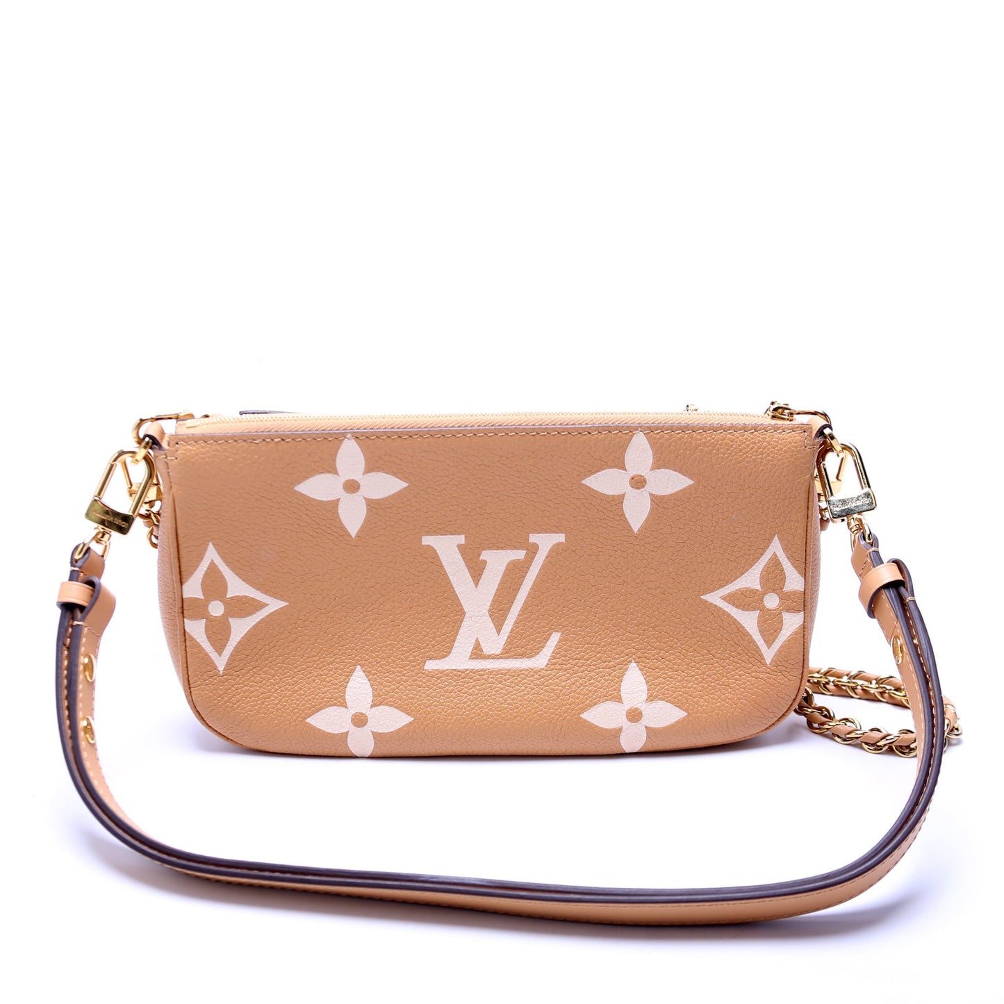 Designer Women's Crossbody Bag | Louis Vuitton Multi Pochette Bicolor Empreinte Tan