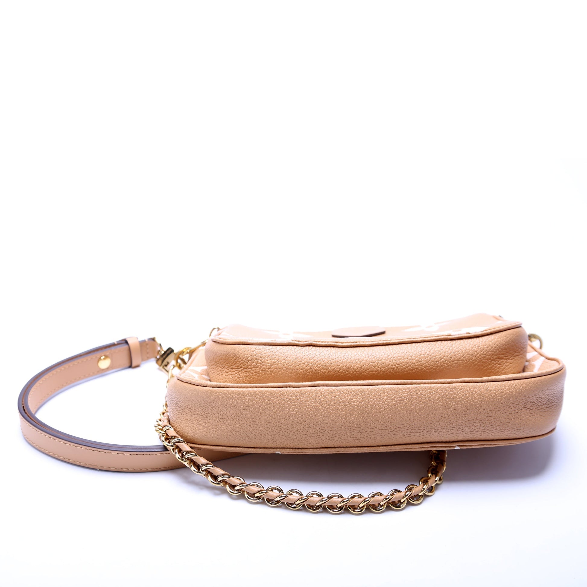 Designer Women's Crossbody Bag | Louis Vuitton Multi Pochette Bicolor Empreinte Tan