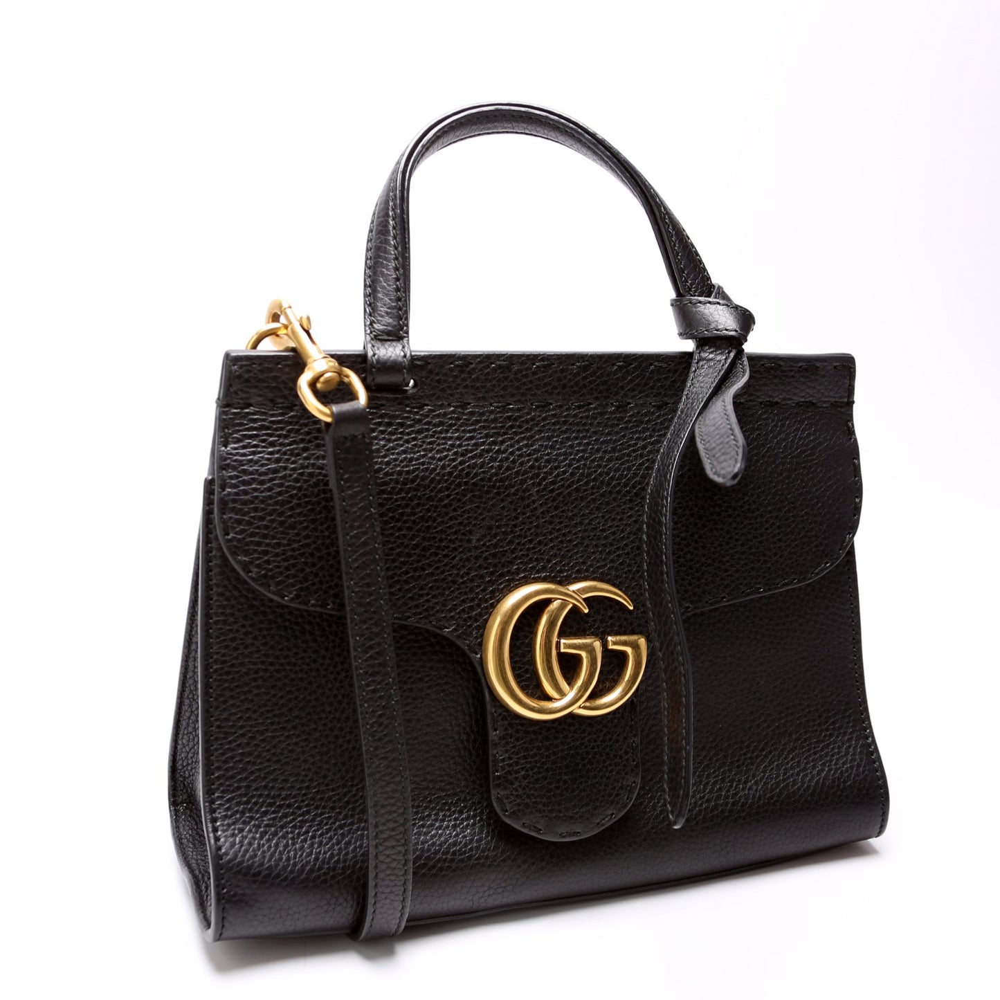 Gucci 442622 Mini Marmont Top Handle Black Bag