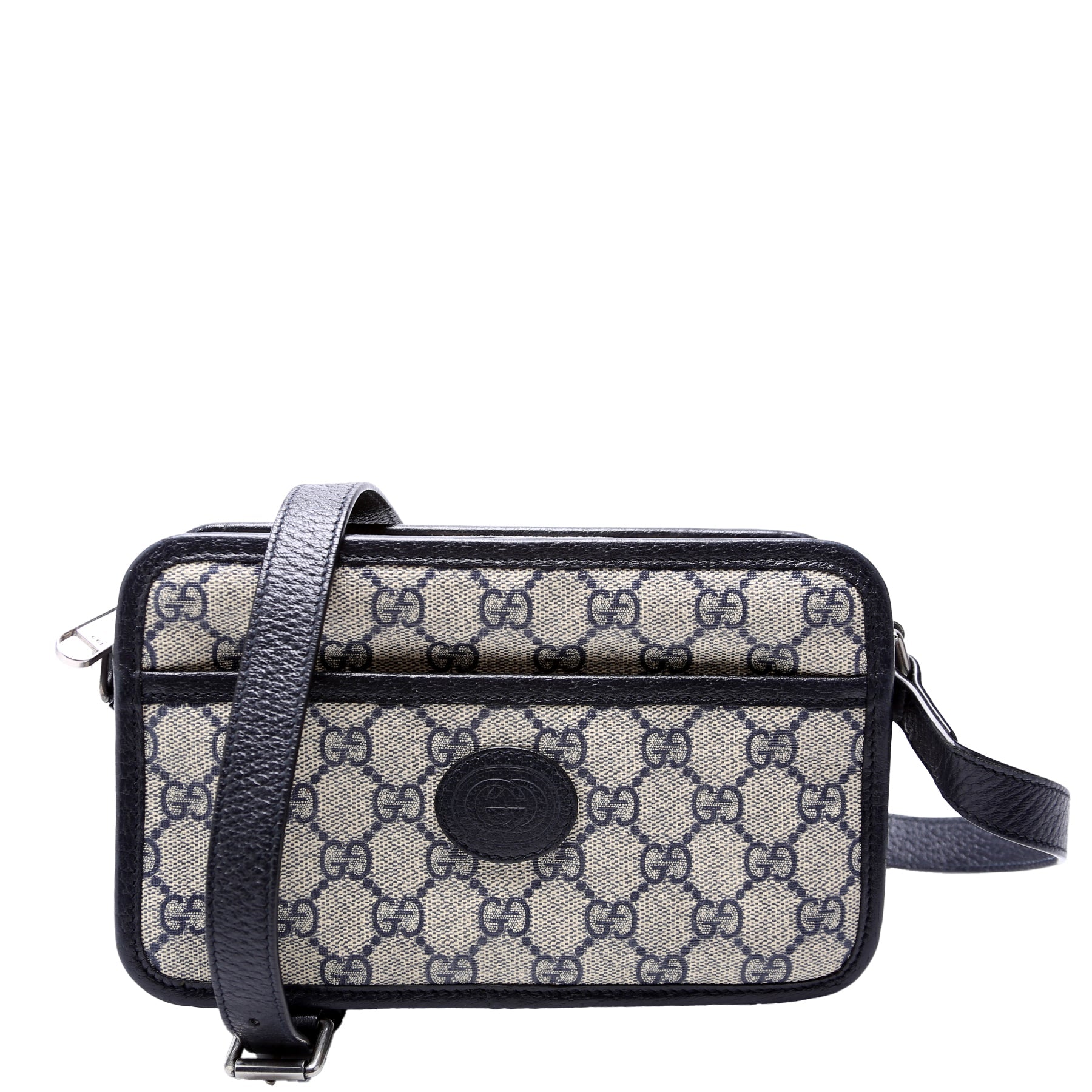 Gucci 658572 GG Supreme Interlocking Mini Blue Bag