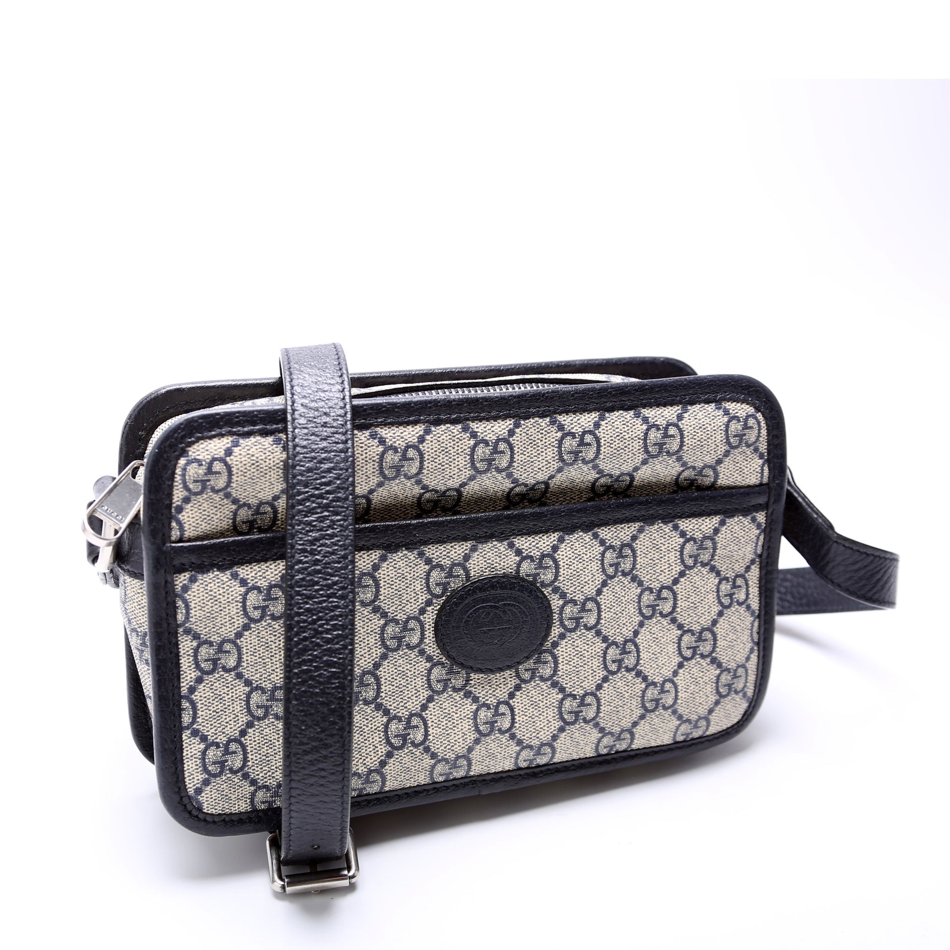 Gucci 658572 GG Supreme Interlocking Mini Blue Bag