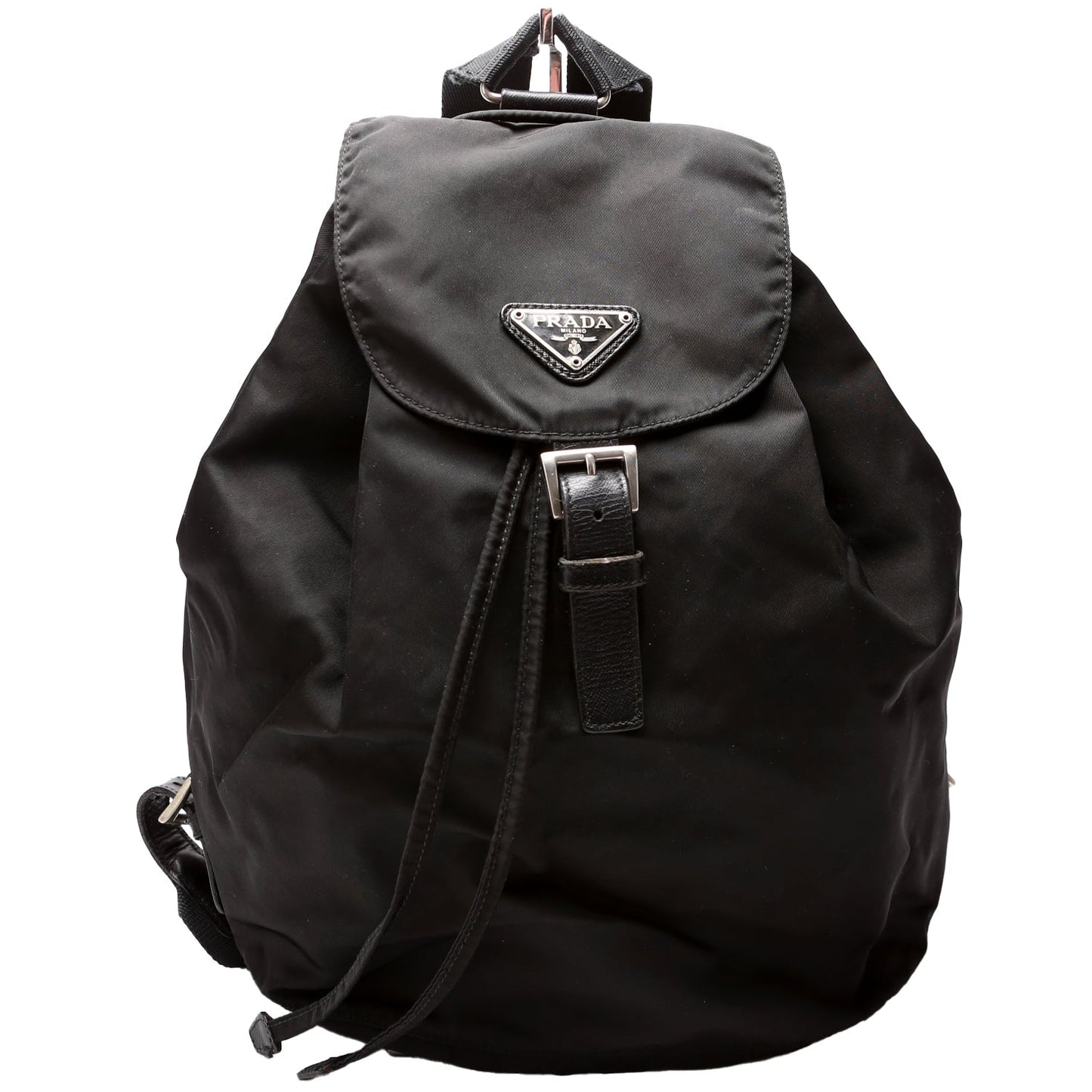 Prada Flap Top Backpack Nylon Black Bag