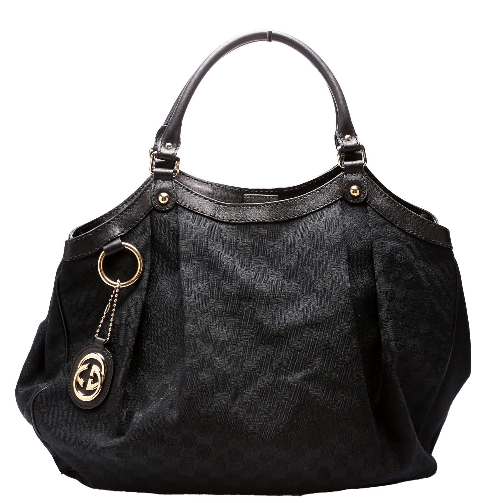 Gucci 211943 Sukey GG Canvas Large Black Bag