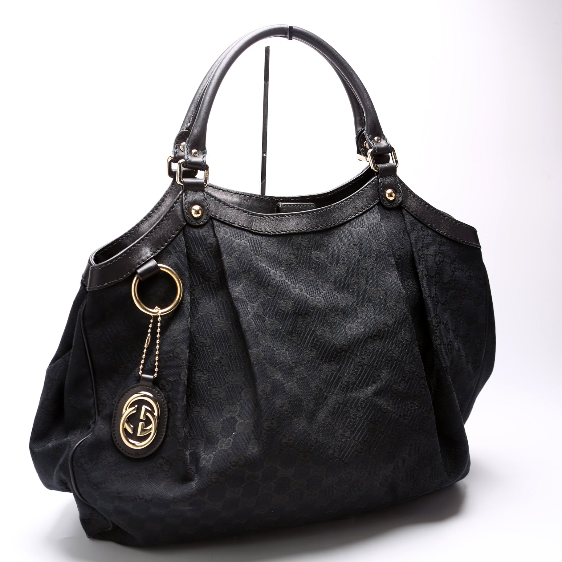 Gucci 211943 Sukey GG Canvas Large Black Bag