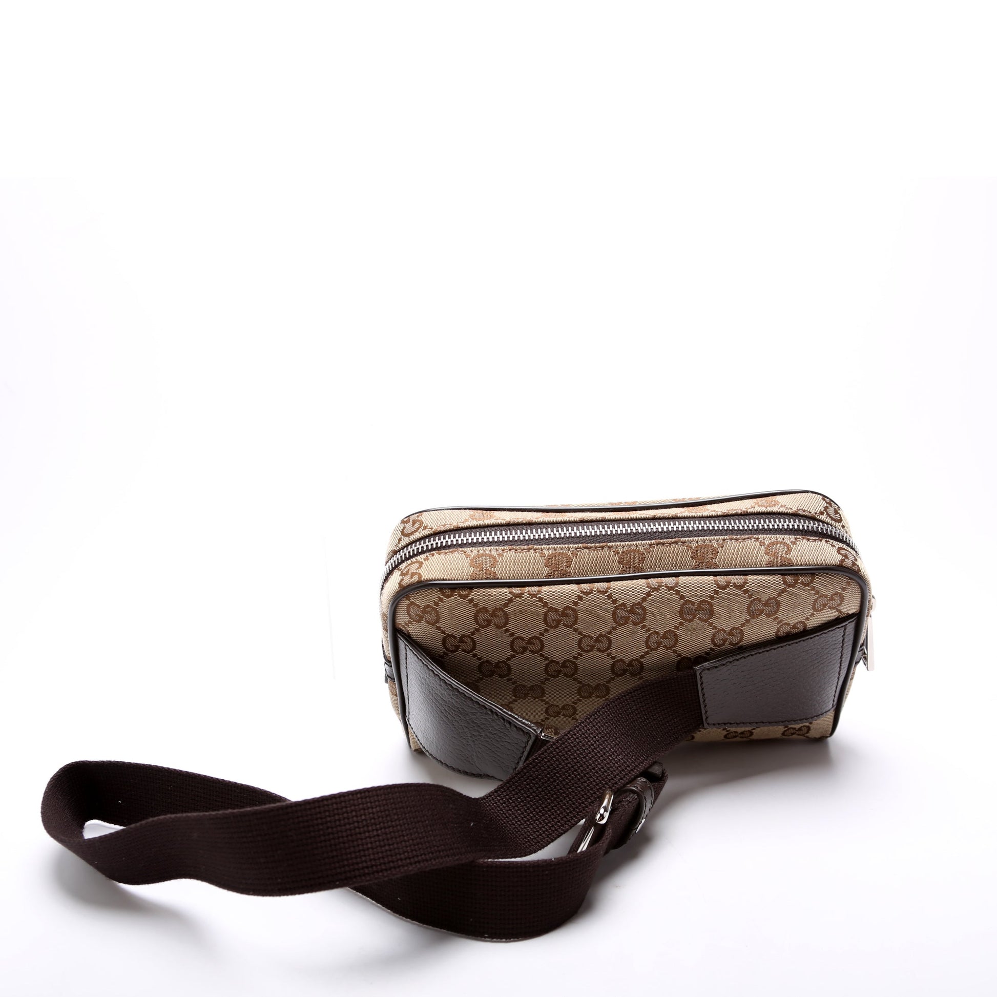 Gucci 449174 GG Canvas Belt Brown Bag