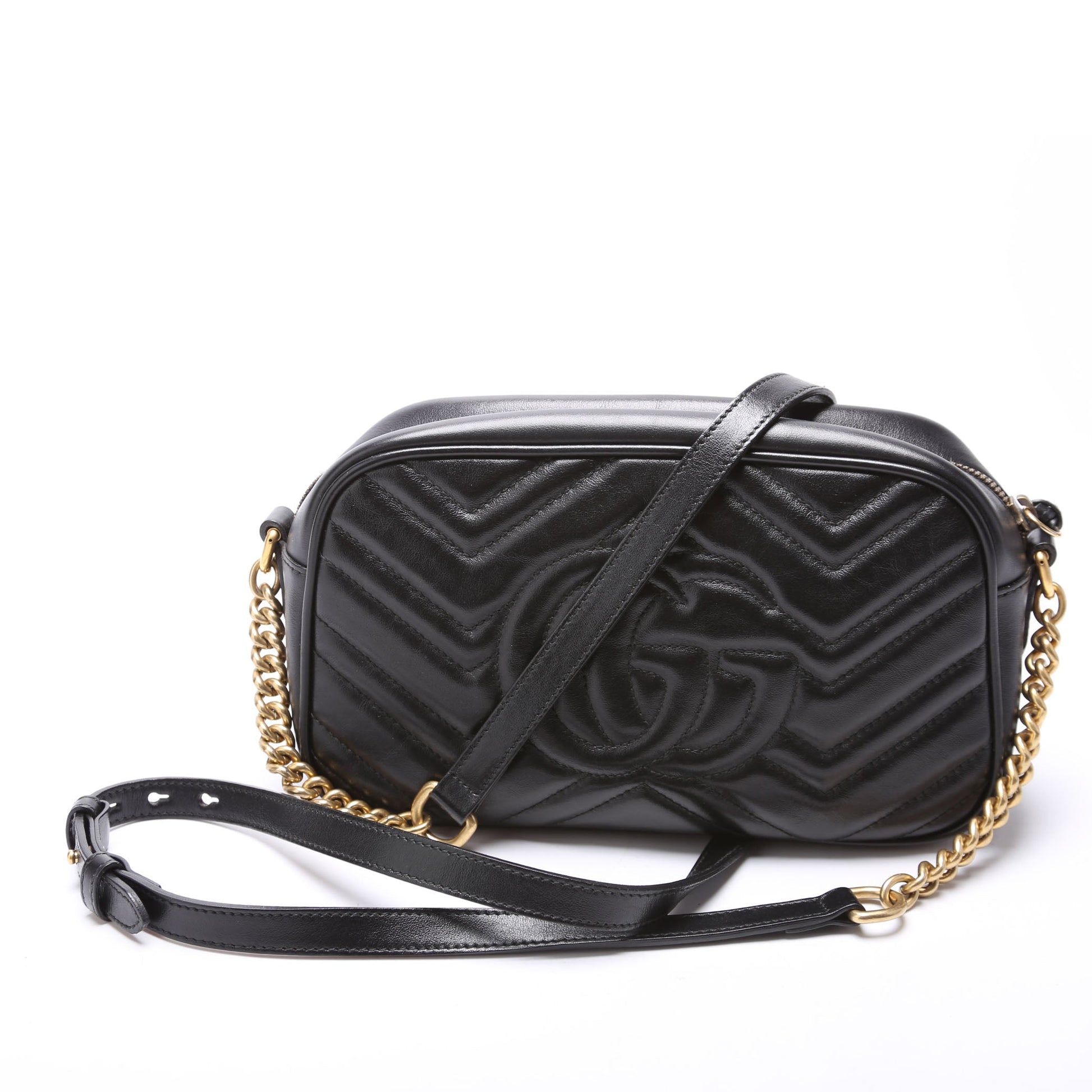 Gucci Marmont Small Leather Camera Black Bag