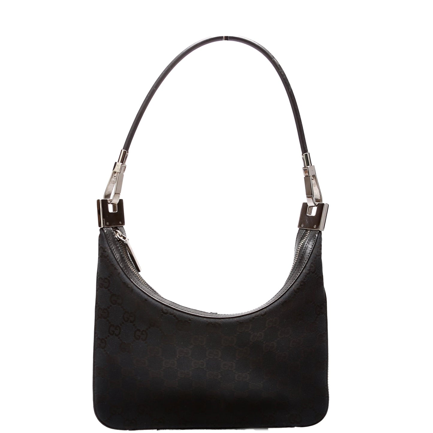Gucci 001 3812 GG Canvas Small Hobo Black Bag