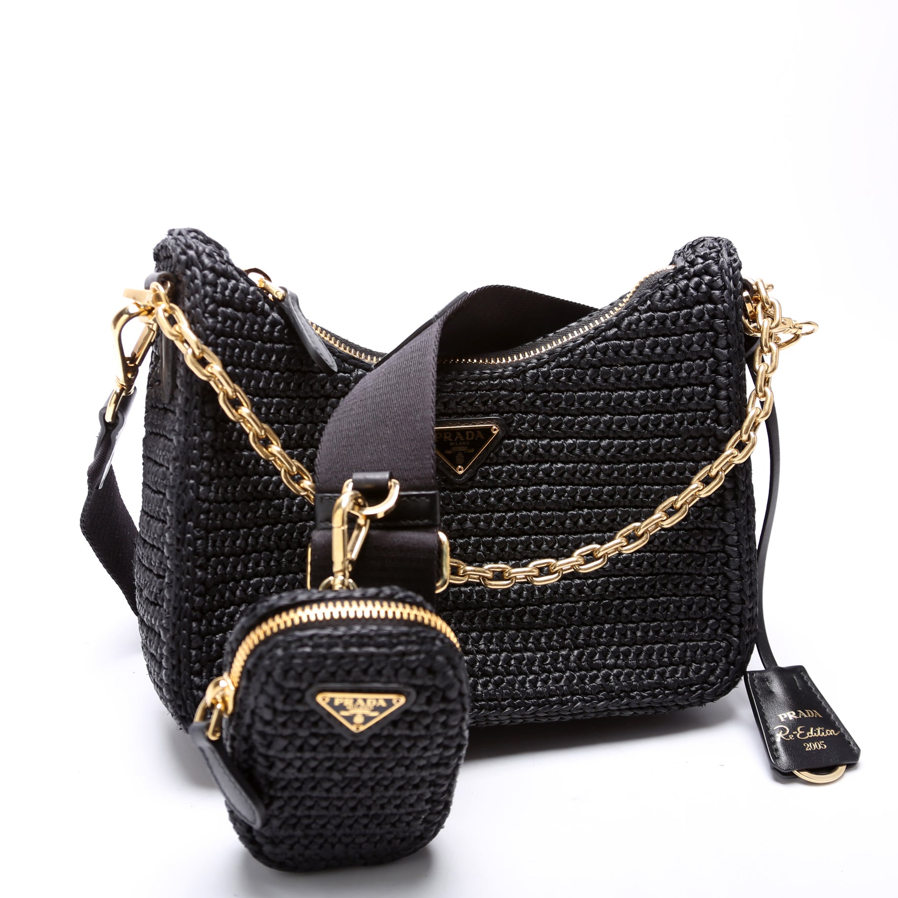 Prada 1BH204 Raffia Re-Edition 2005 Shoulder Bag