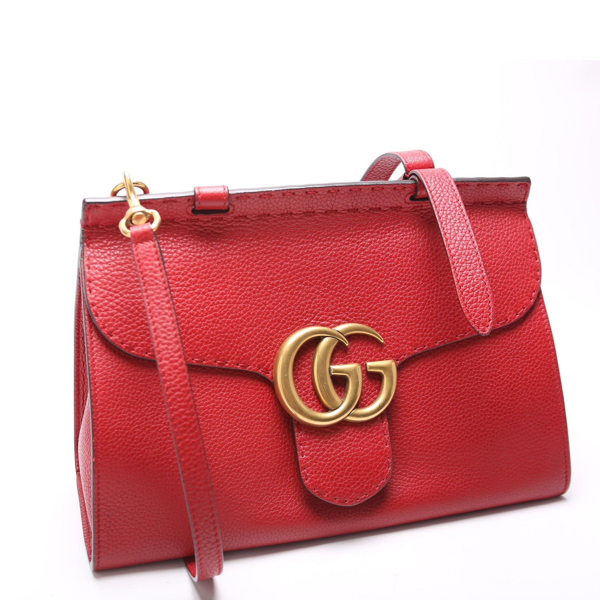 Gucci 421890 Marmont Top Handle Small Red Bag