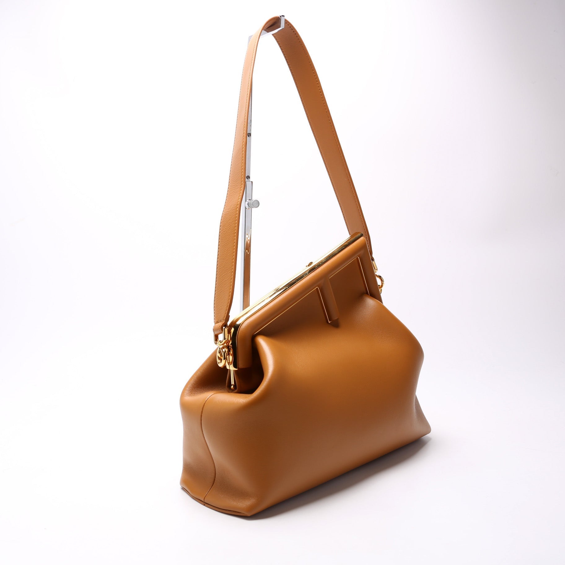 Fendi First Medium Leather Shoulder Brown Bag