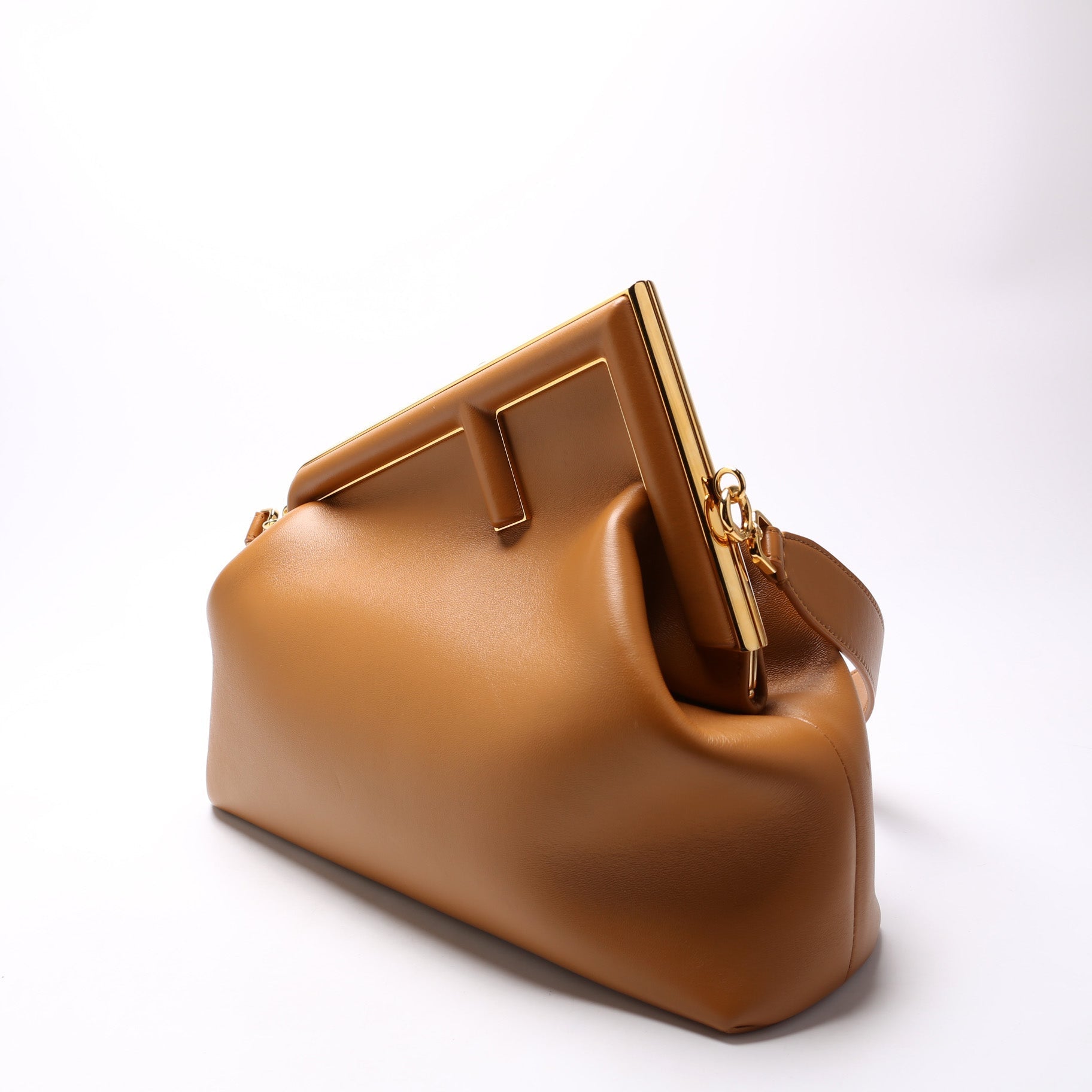 Fendi First Medium Leather Shoulder Brown Bag