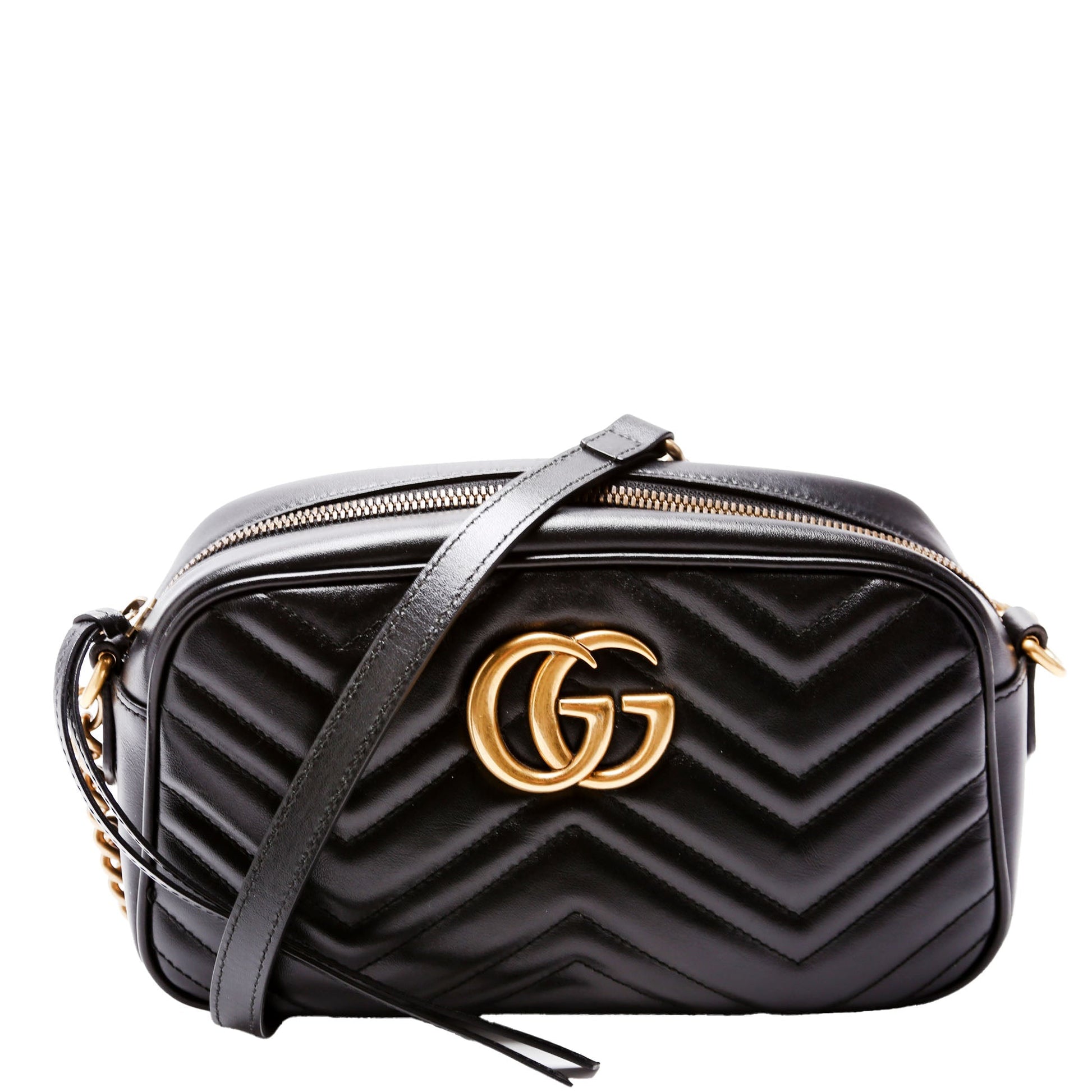 Gucci 447632 Marmont Small Leather Camera Black Bag