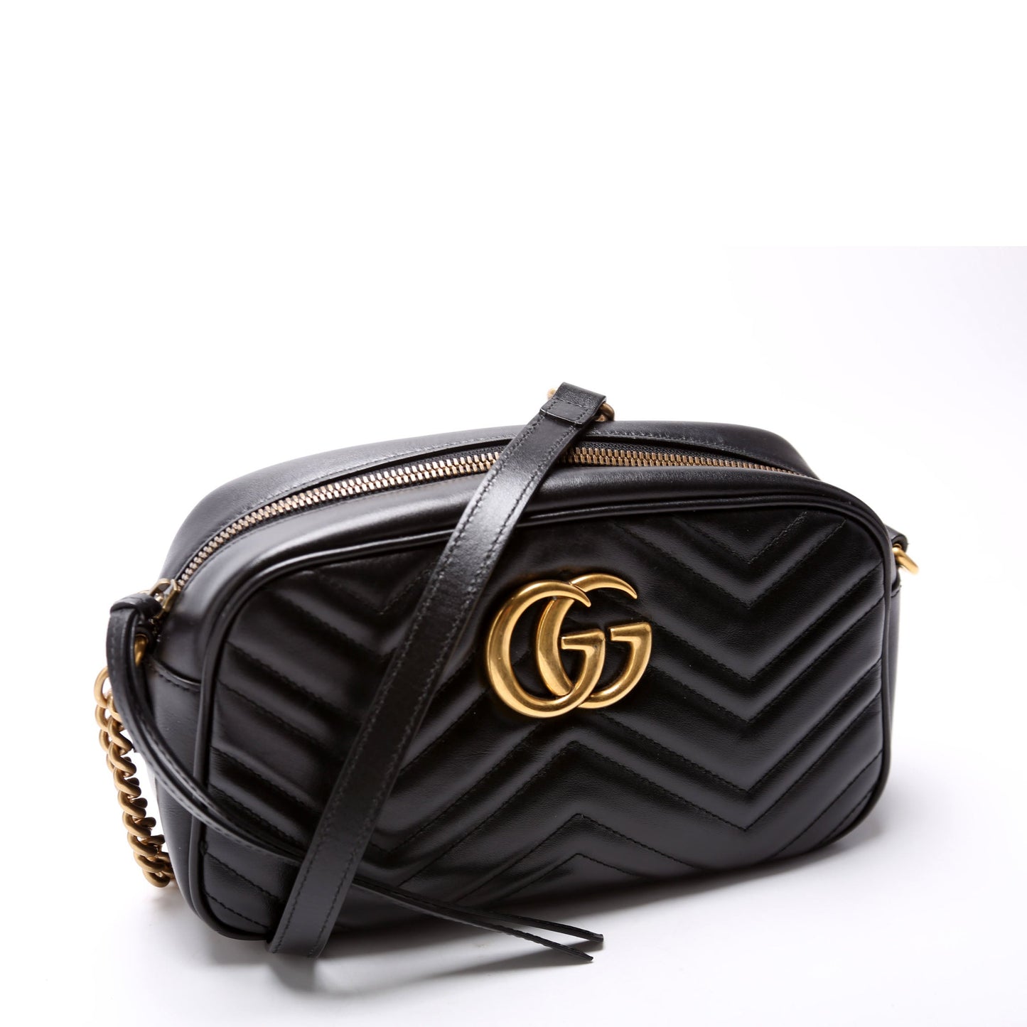 Gucci 447632 Marmont Small Leather Camera Black Bag