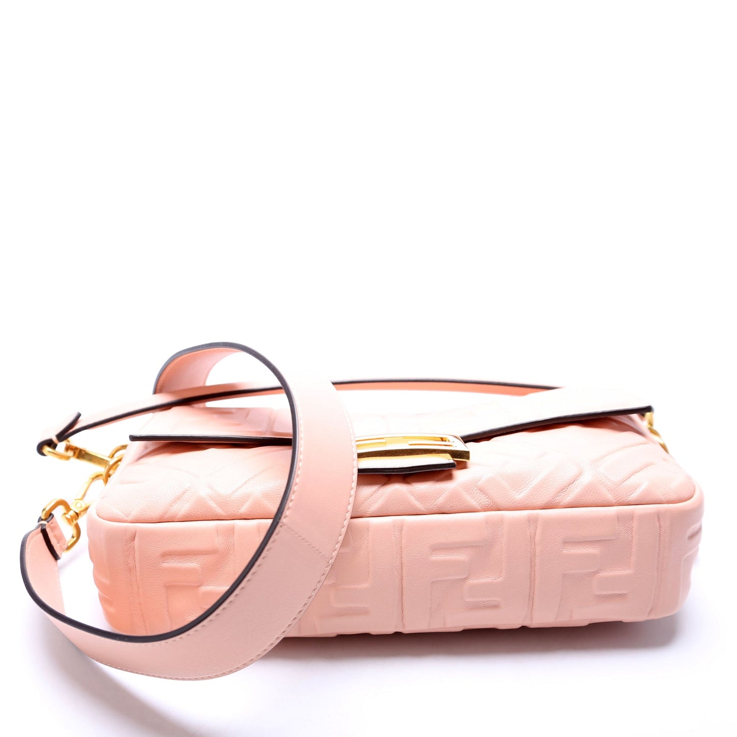 Fendi Baguette FF Embossed Nappa Pink Bag