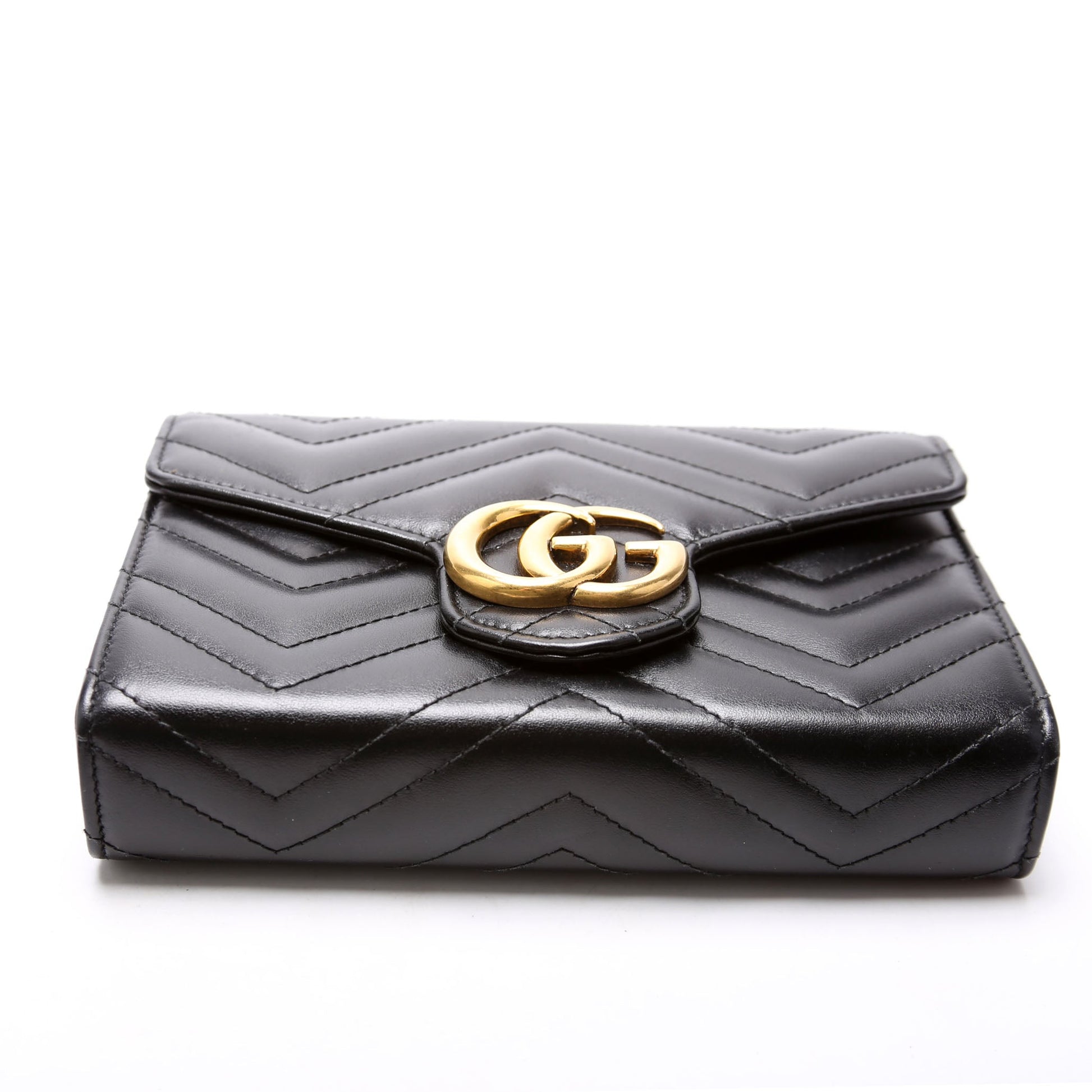 Gucci 474575 Marmont Chain Wallet Black Bag
