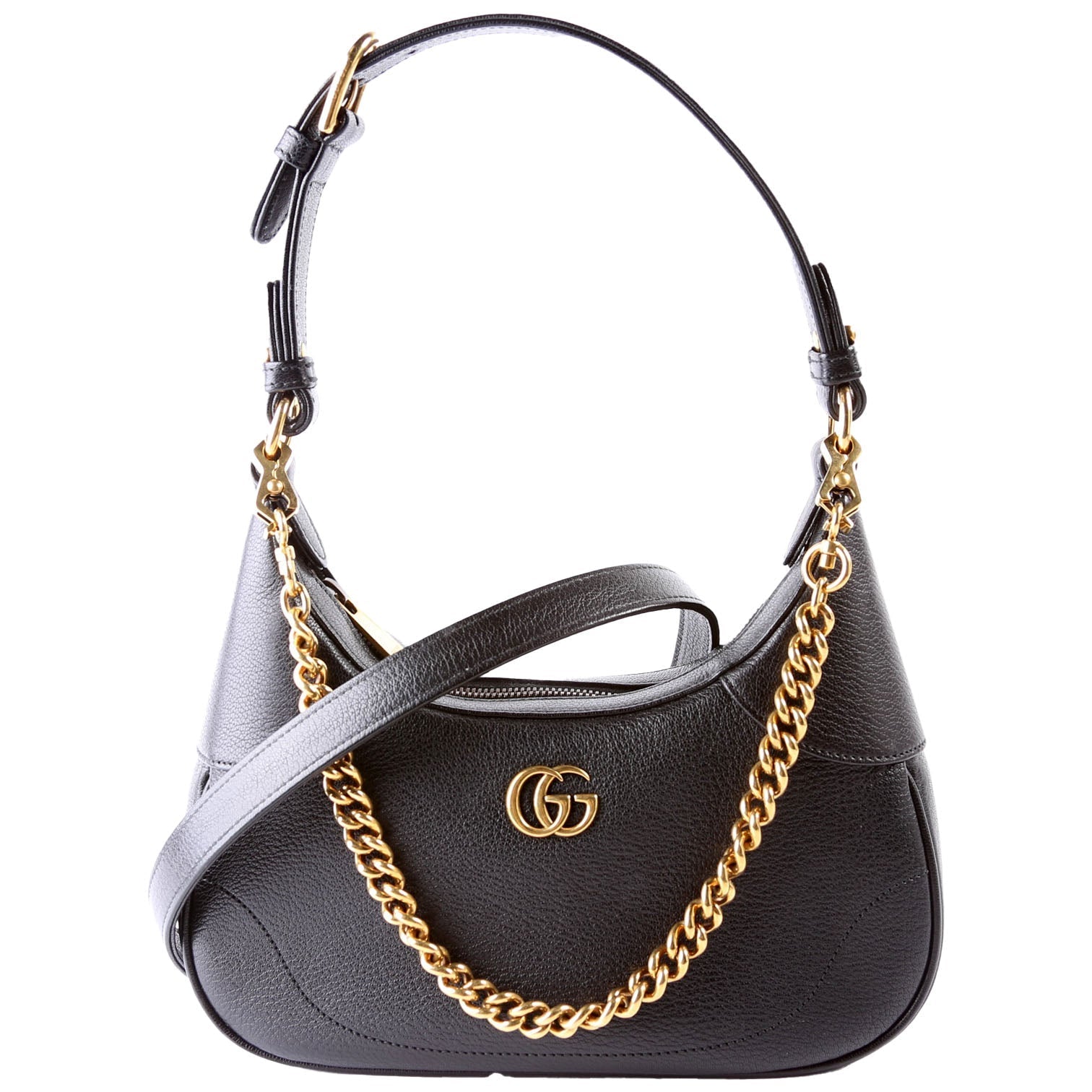 Gucci 731817 Aphrodite Leather Small Shoulder Black Bag