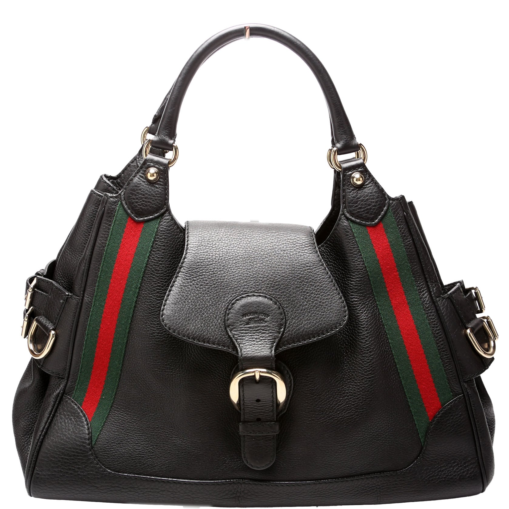 Gucci 247599 Web Leather Heritage Shoulder Bag