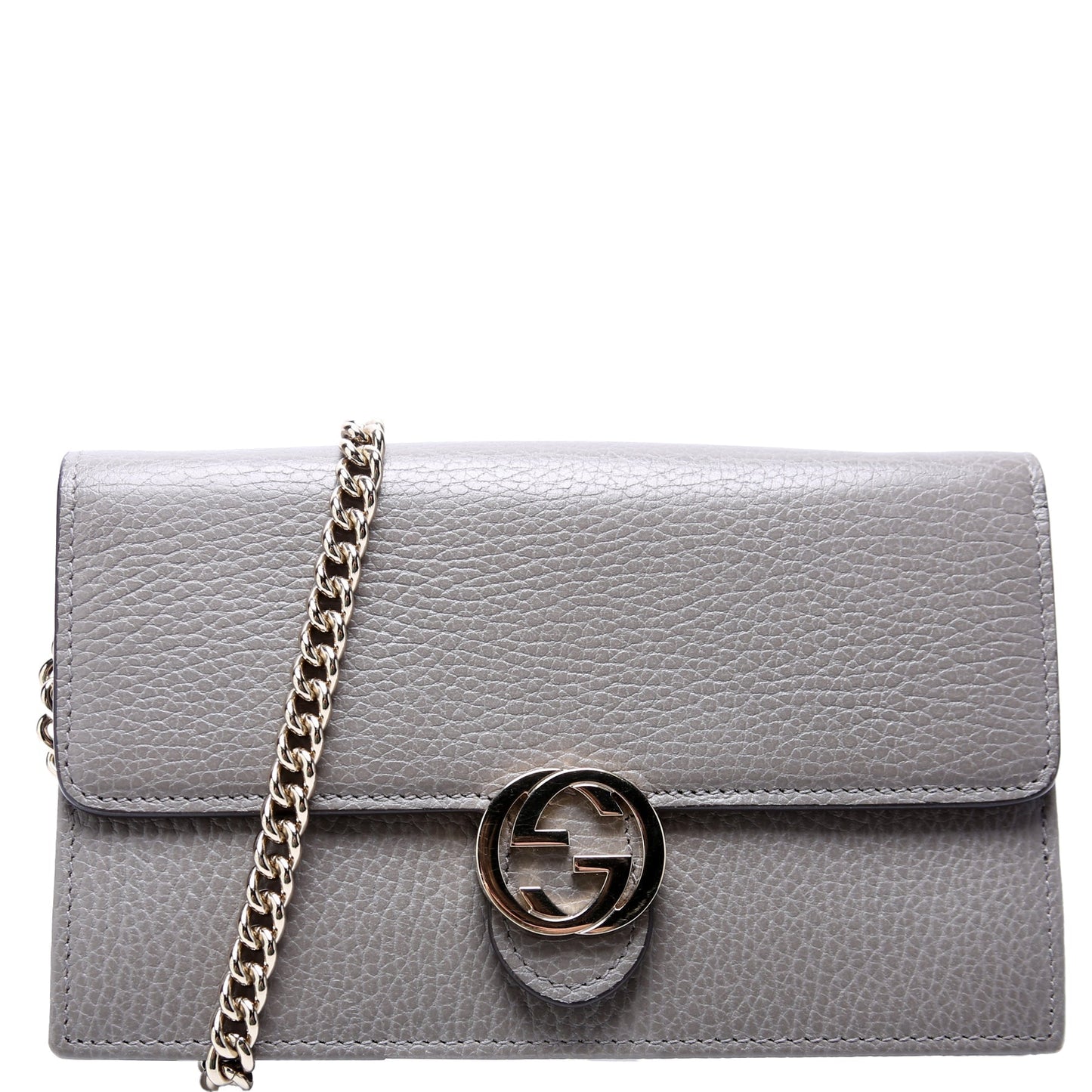 Gucci 510314 Interlocking G Chain Wallet Grey Bag