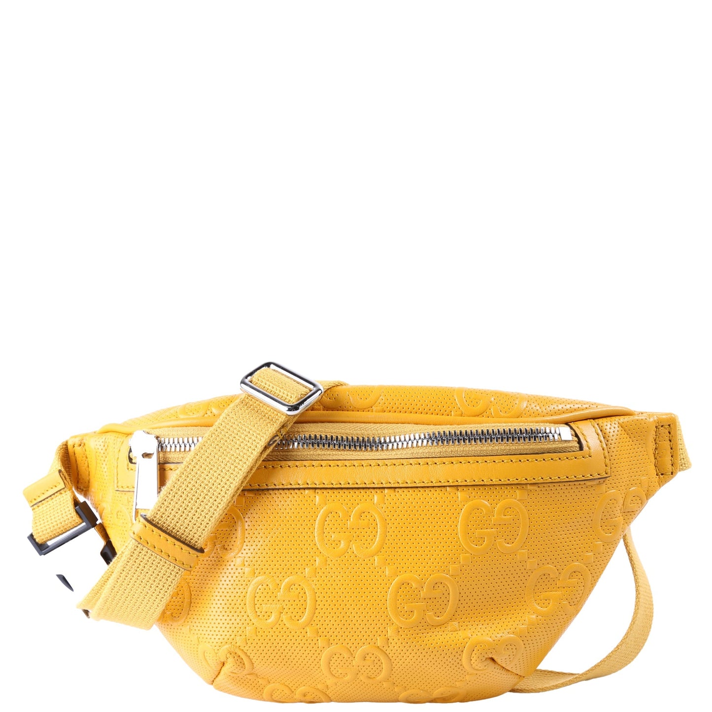 Gucci 656582 GG Embossed Belt Yellow Bag