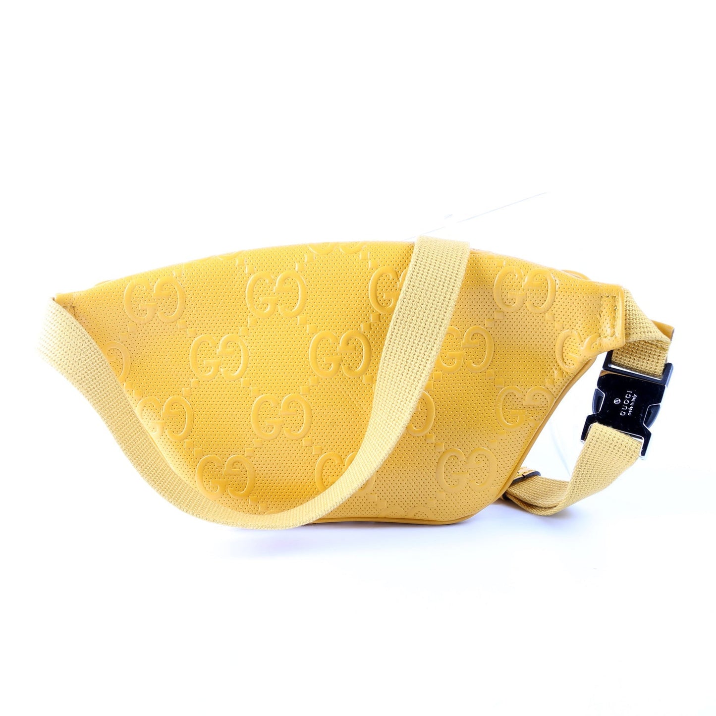 Gucci 656582 GG Embossed Belt Yellow Bag