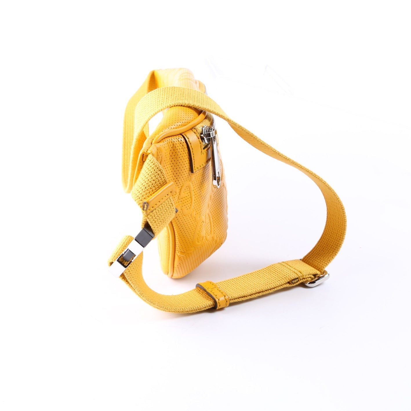 Gucci 656582 GG Embossed Belt Yellow Bag