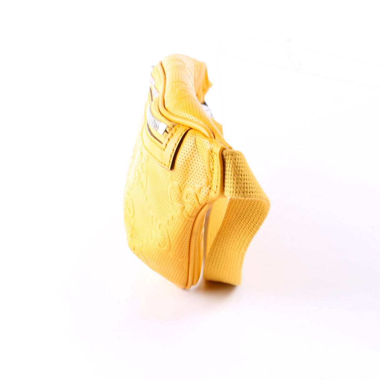 Gucci 656582 GG Embossed Belt Yellow Bag