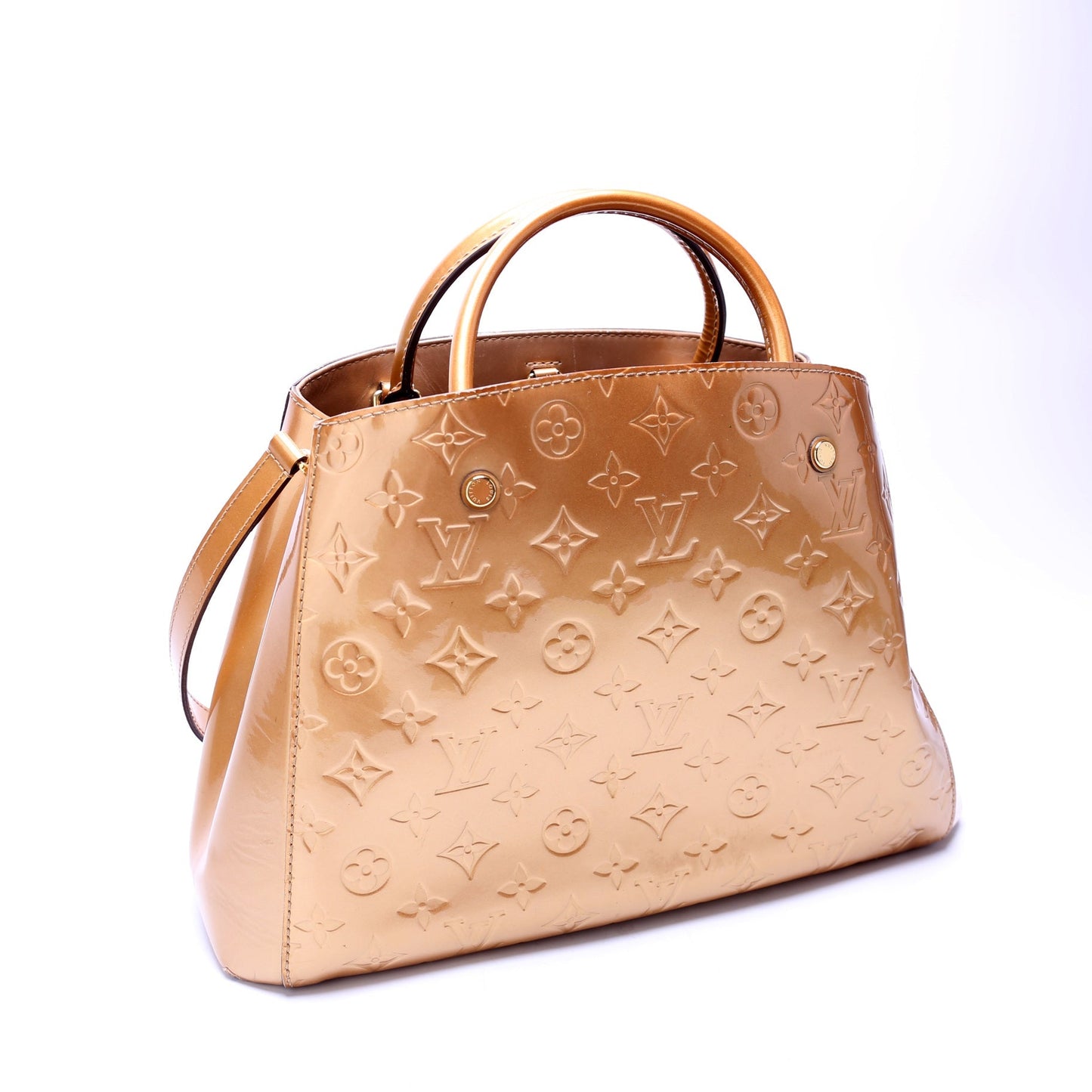 Luxury Women's Handbag | Louis Vuitton Montaigne MM Vernis Gold
