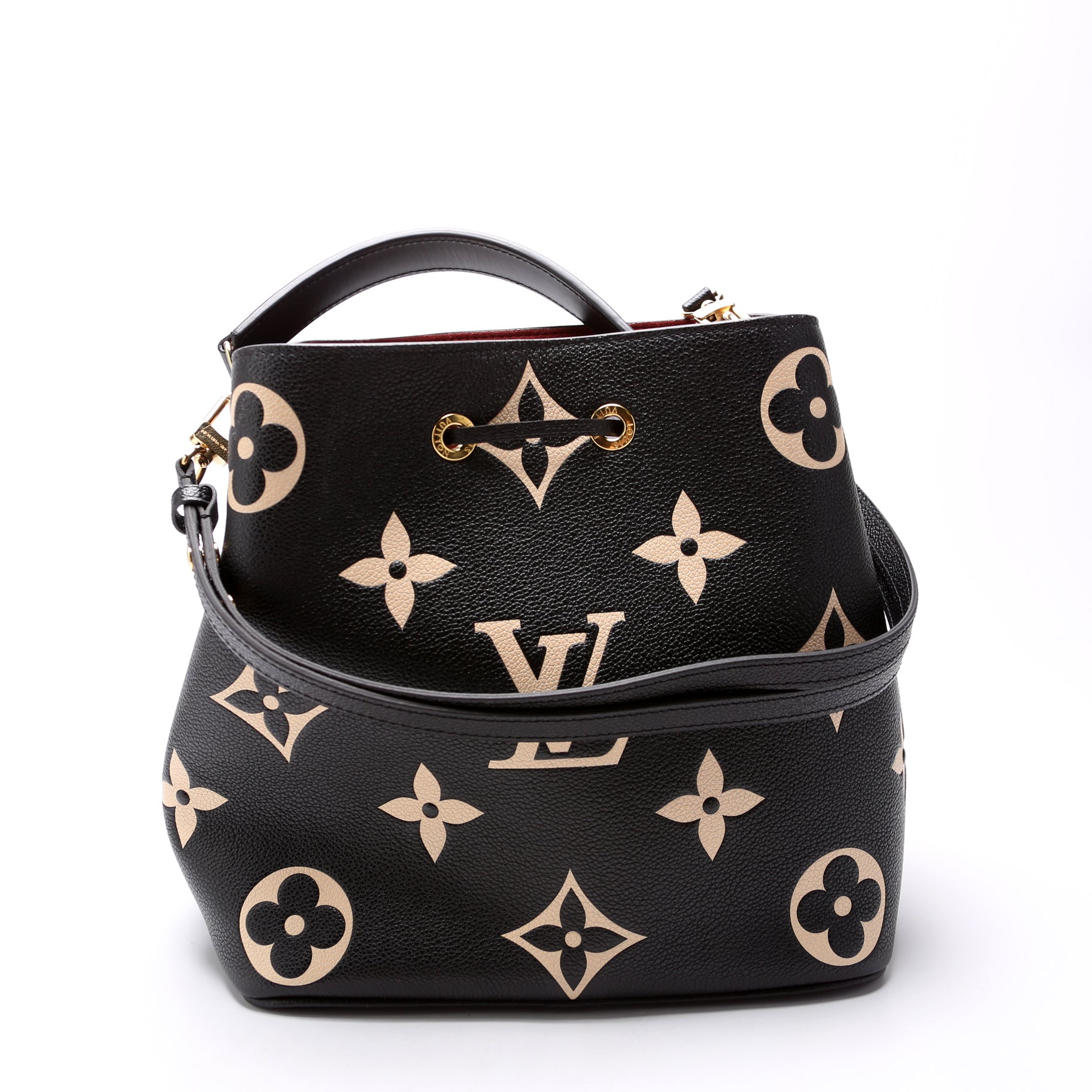 Luxury Women's Handbag | Louis Vuitton Neonoe MM Bicolor Empreinte Black