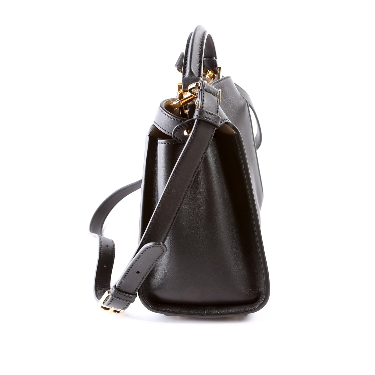 Fendi 8BN302 Peekaboo Essentially Medium Calfskin Black Bag