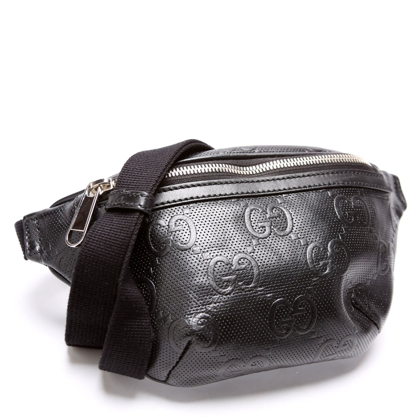 Gucci 658582 GG Embossed Belt Black Bag